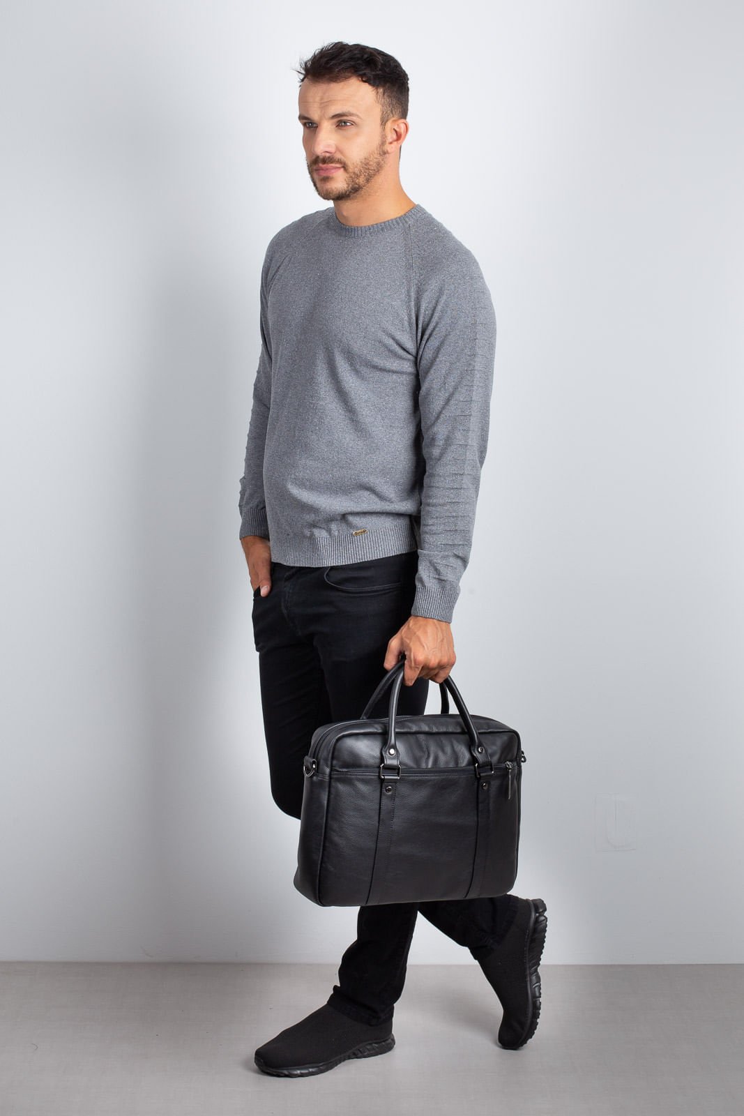 Pasta executiva de couro Scott Preto 4