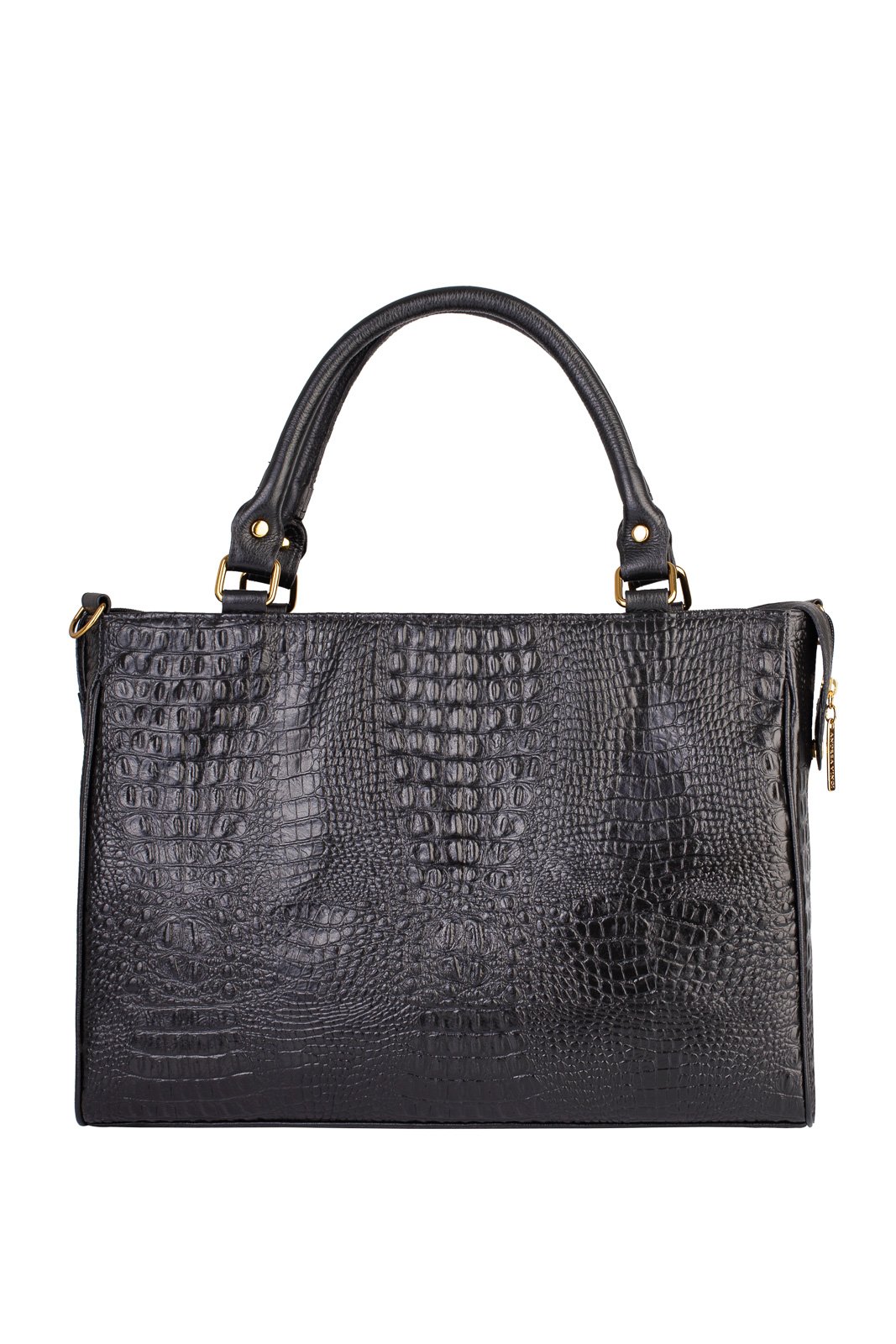 Pasta feminina de couro croco Esther Preto 6