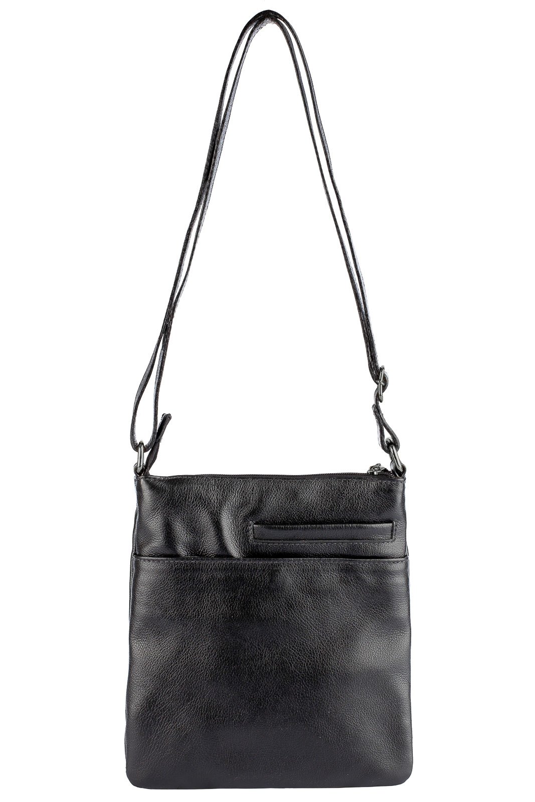 Bolsa pequena transversal de couro liso grafite Alana Preto 4