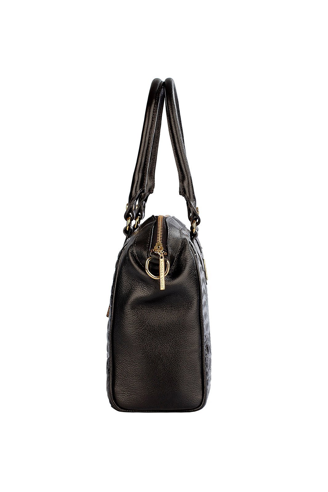 Bolsa estruturada de couro croco Leila Preto 5