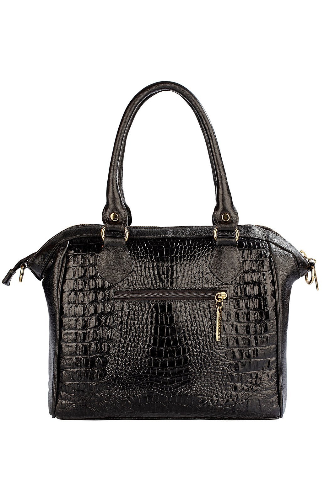 Bolsa estruturada de couro croco Leila Preto 6