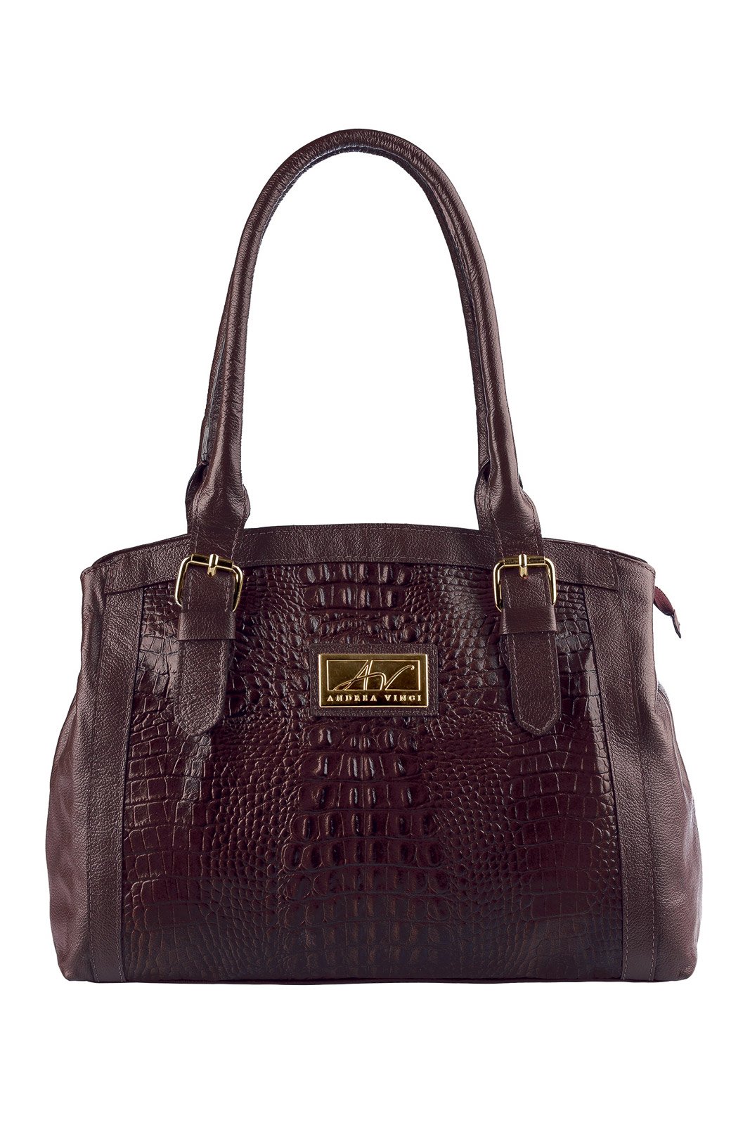 Bolsa de ombro em couro croco Sonia