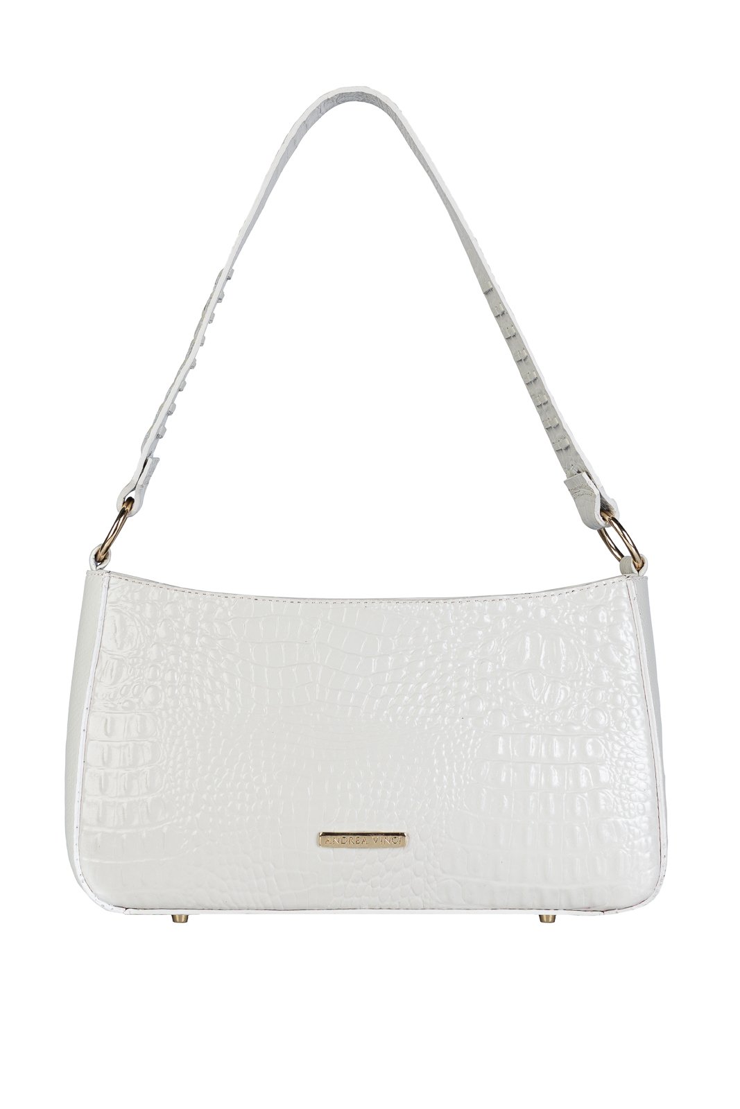 Bolsa de ombro em couro croco baguete Liah