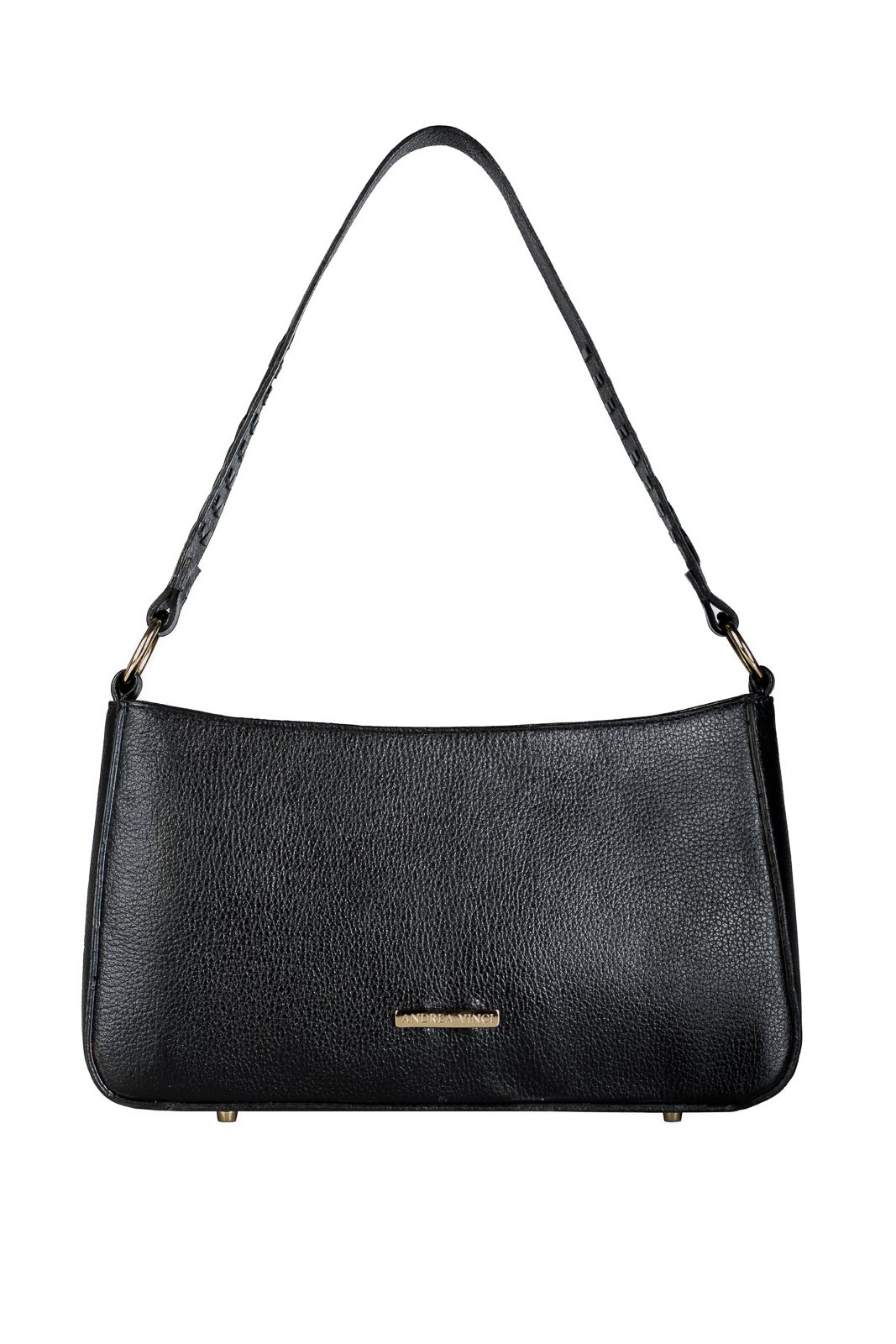 Bolsa de ombro em couro liso baguete Liah