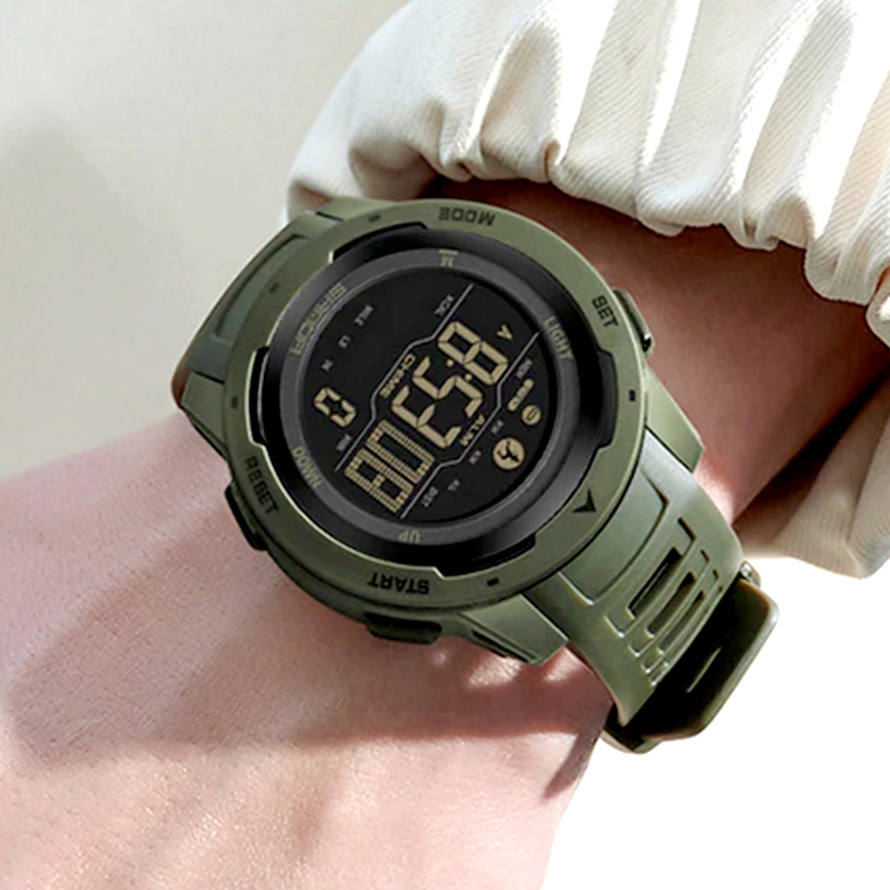  Relogio Esportivo Tela Led Display Luminoso A Prova Dagua  Verde 2