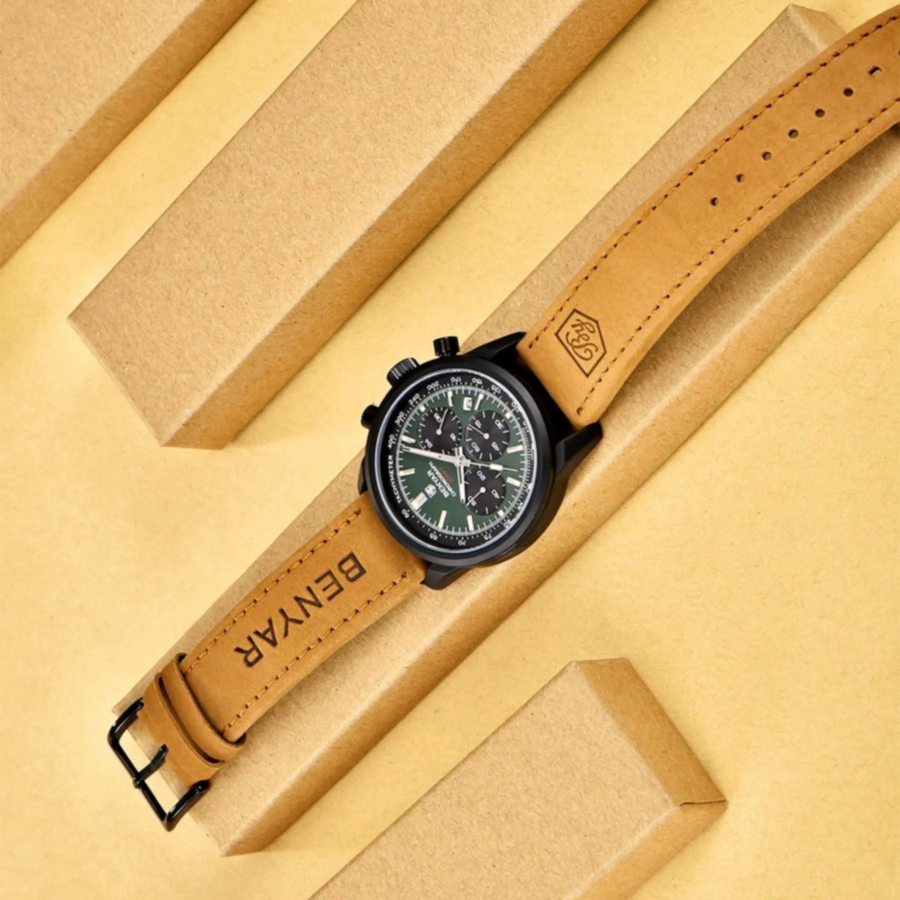 Relogio de Pulso Masculino Luxuoso Esportivo Casual A Prova Dagua Verde 2