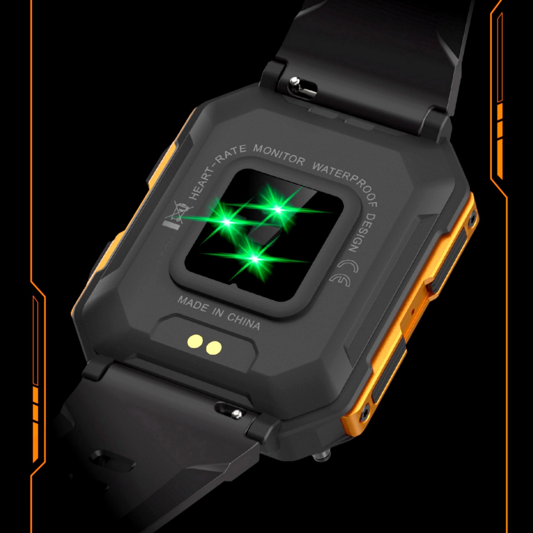 Relogio masculino esportivo bluetooth chamada  tela HD 1.83 Polegada Ip68 Laranja 3