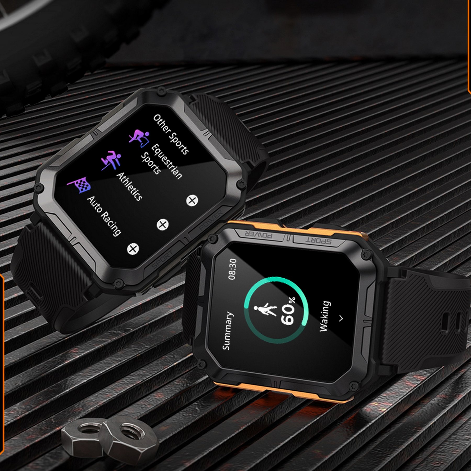 Relogio masculino esportivo bluetooth chamada  tela HD 1.83 Polegada Ip68 Laranja 6