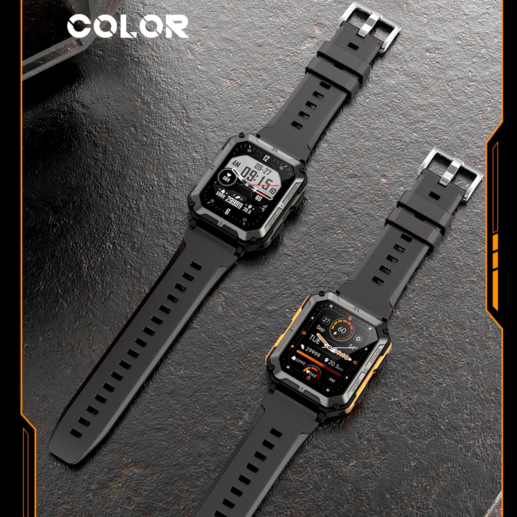 Relogio masculino esportivo bluetooth chamada  tela HD 1.83 Polegada Ip68 Laranja 8