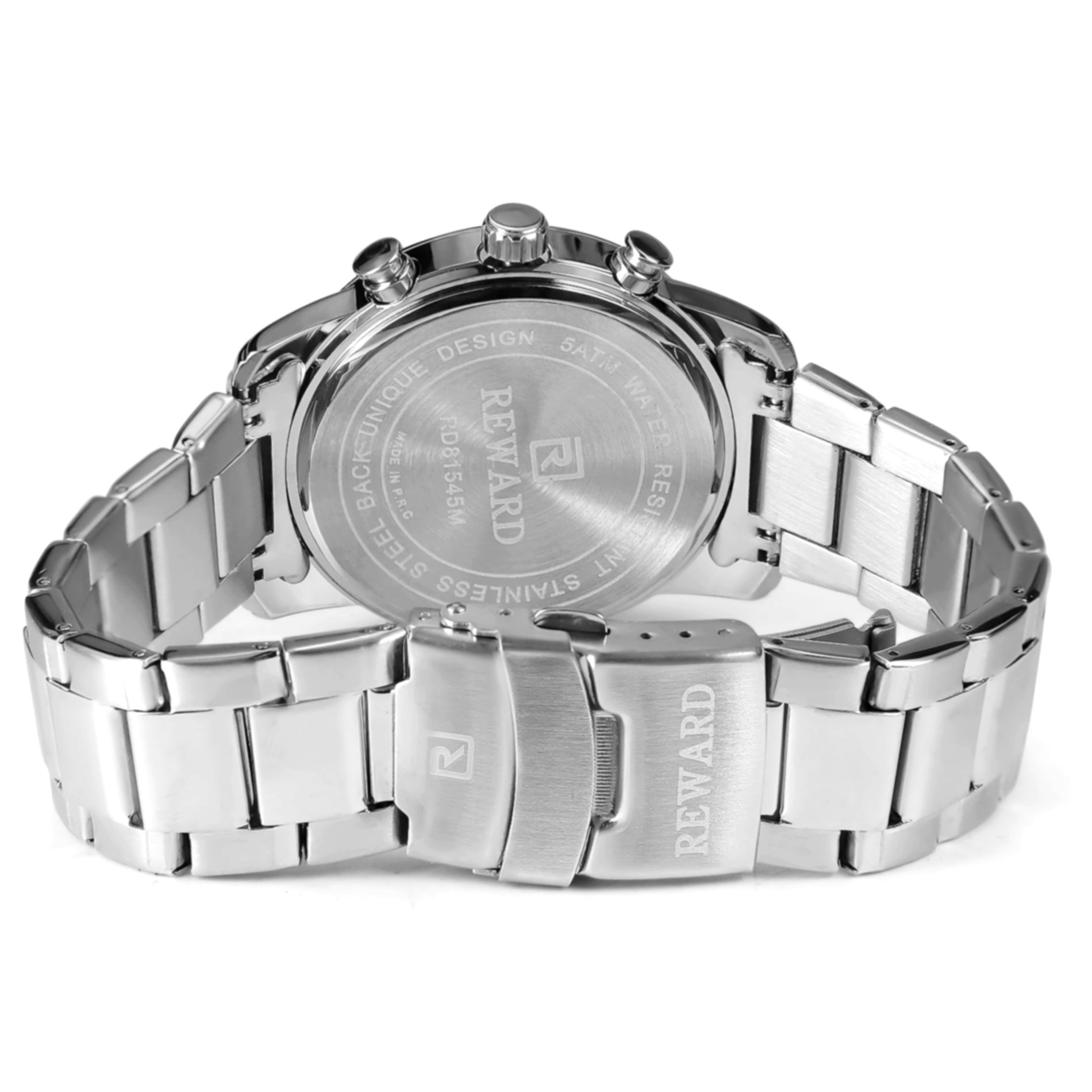 Relogio Masculino Quartzo Cronografo Luminoso Aco Inoxidavel Impermeavel Branco 3