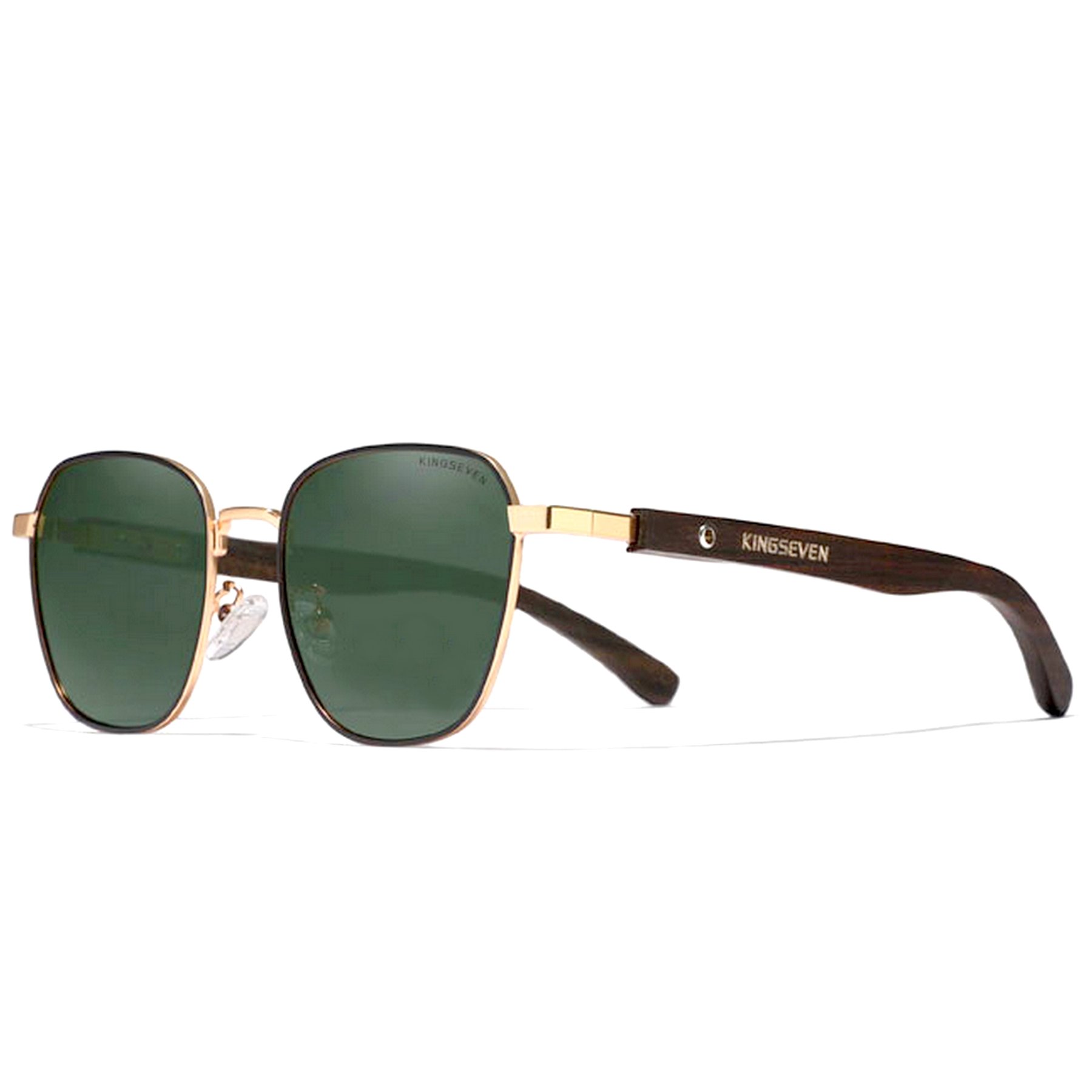 Oculos de sol Polarizado Hastes Madeira para Homens e Mulheres Protecao UV400 Verde 1