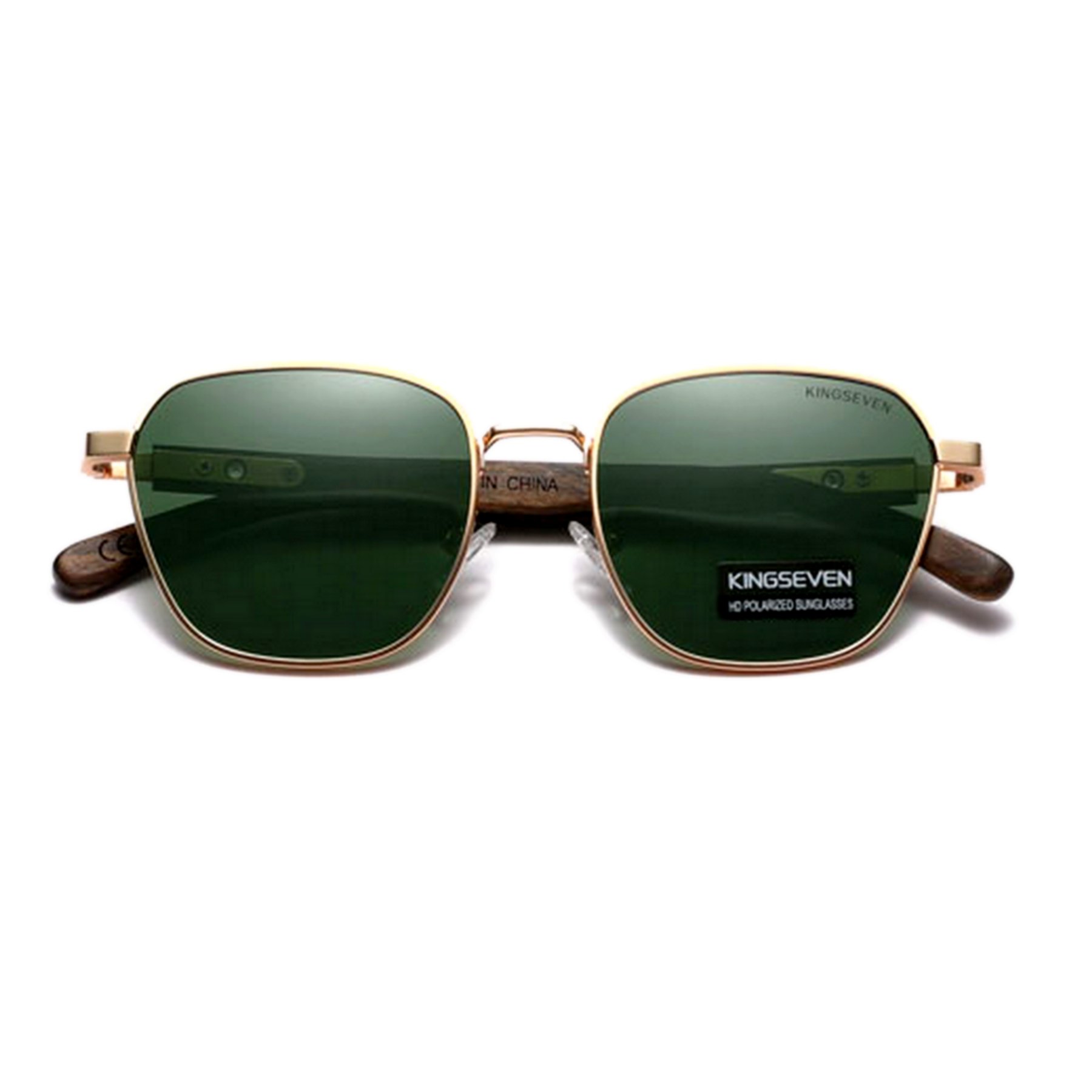 Oculos de sol Polarizado Hastes Madeira para Homens e Mulheres Protecao UV400 Verde 2