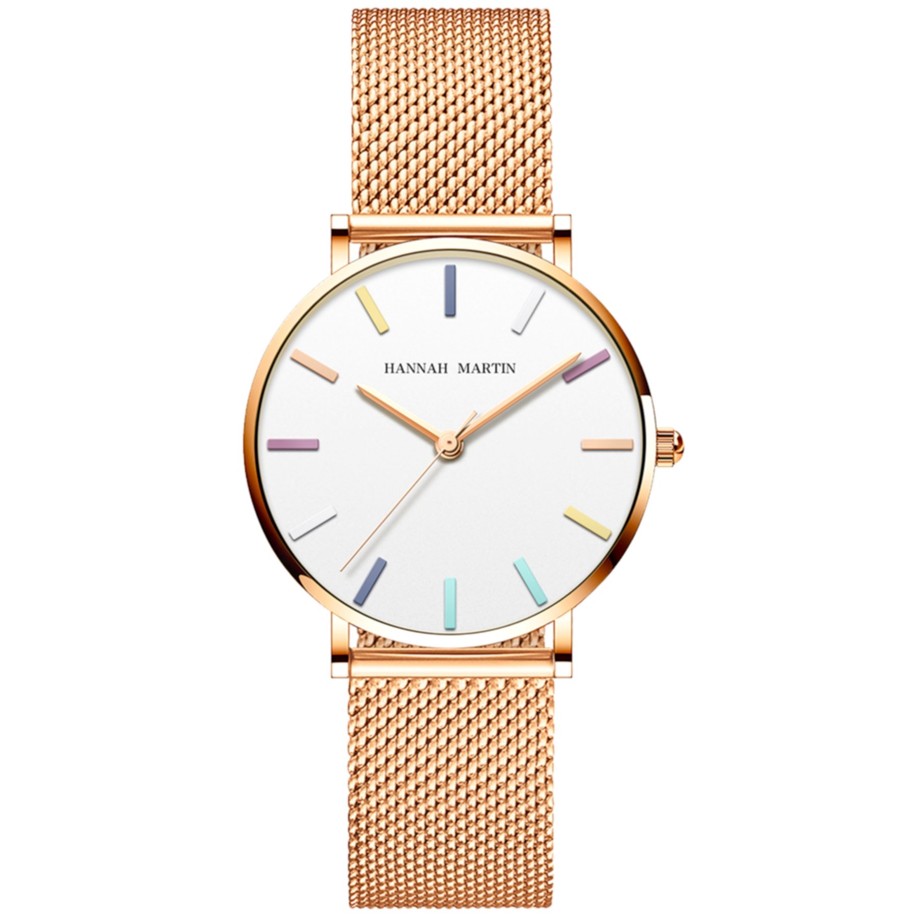 Relogio de Quartzo Feminino Analogico Design Casual  em  Aco inoxidavel  Rosa 1