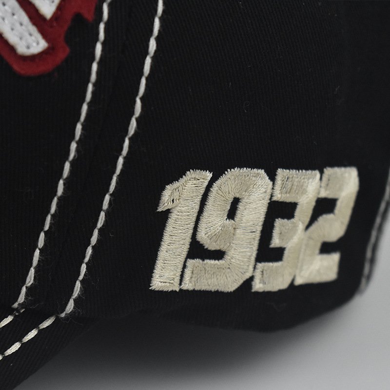 Bone spit fire detalhes bordado com fecho ajustavel aba curva Preto 4