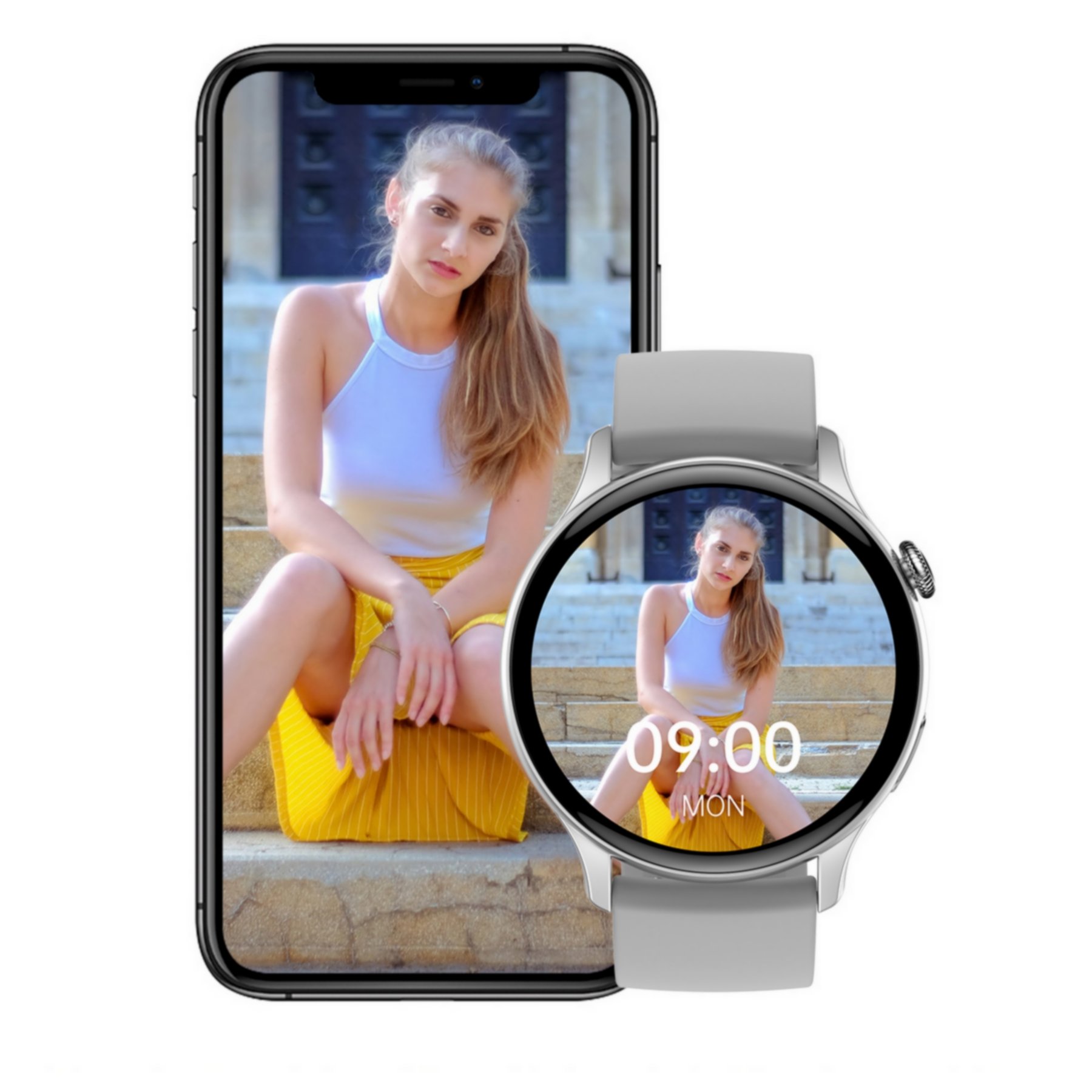 Relogio Inteligente Impermeavel para Homens e Mulheres, Chamada Bluetooth, Tela Amoled HD Cinza 6