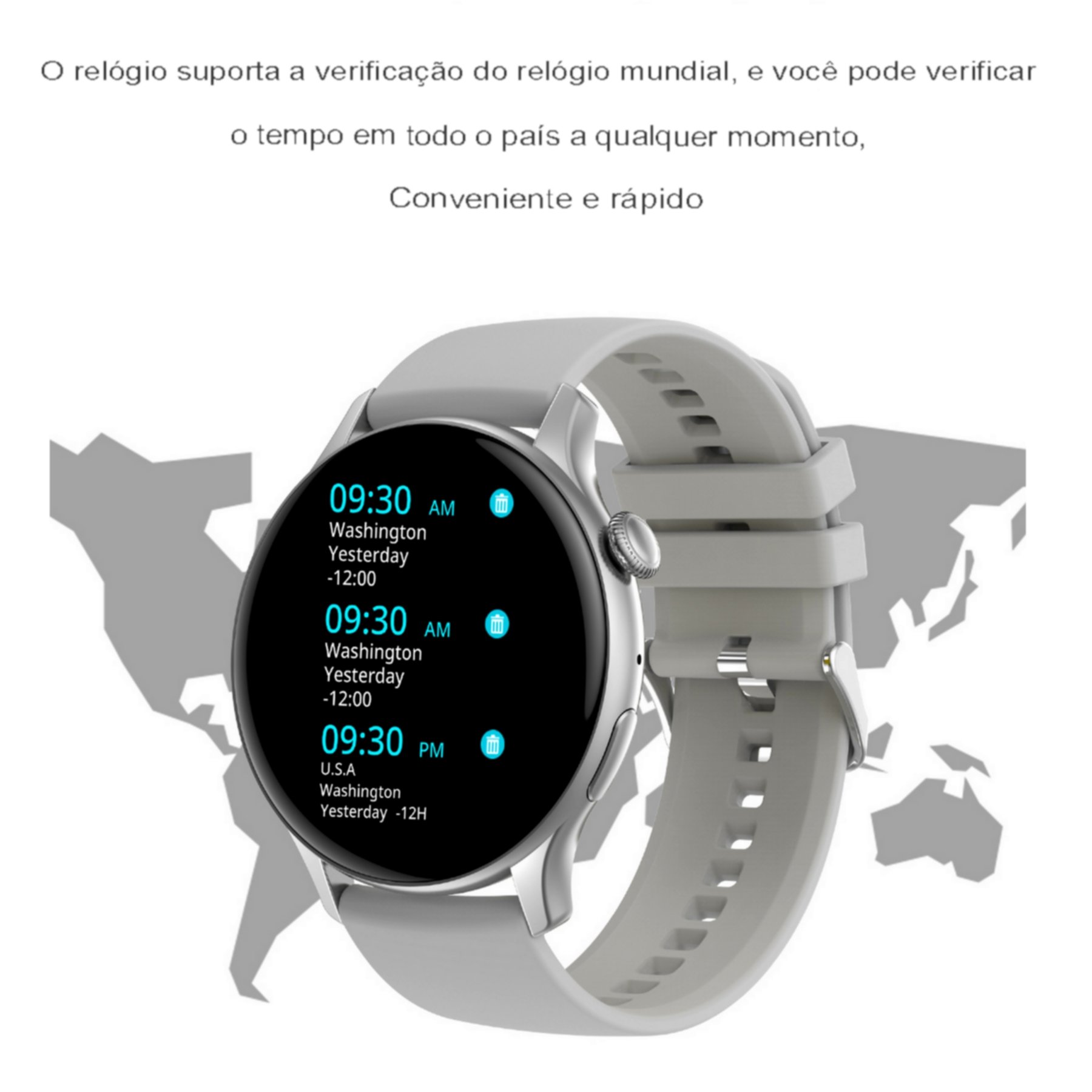 Relogio Inteligente Impermeavel para Homens e Mulheres, Chamada Bluetooth, Tela Amoled HD Cinza 7