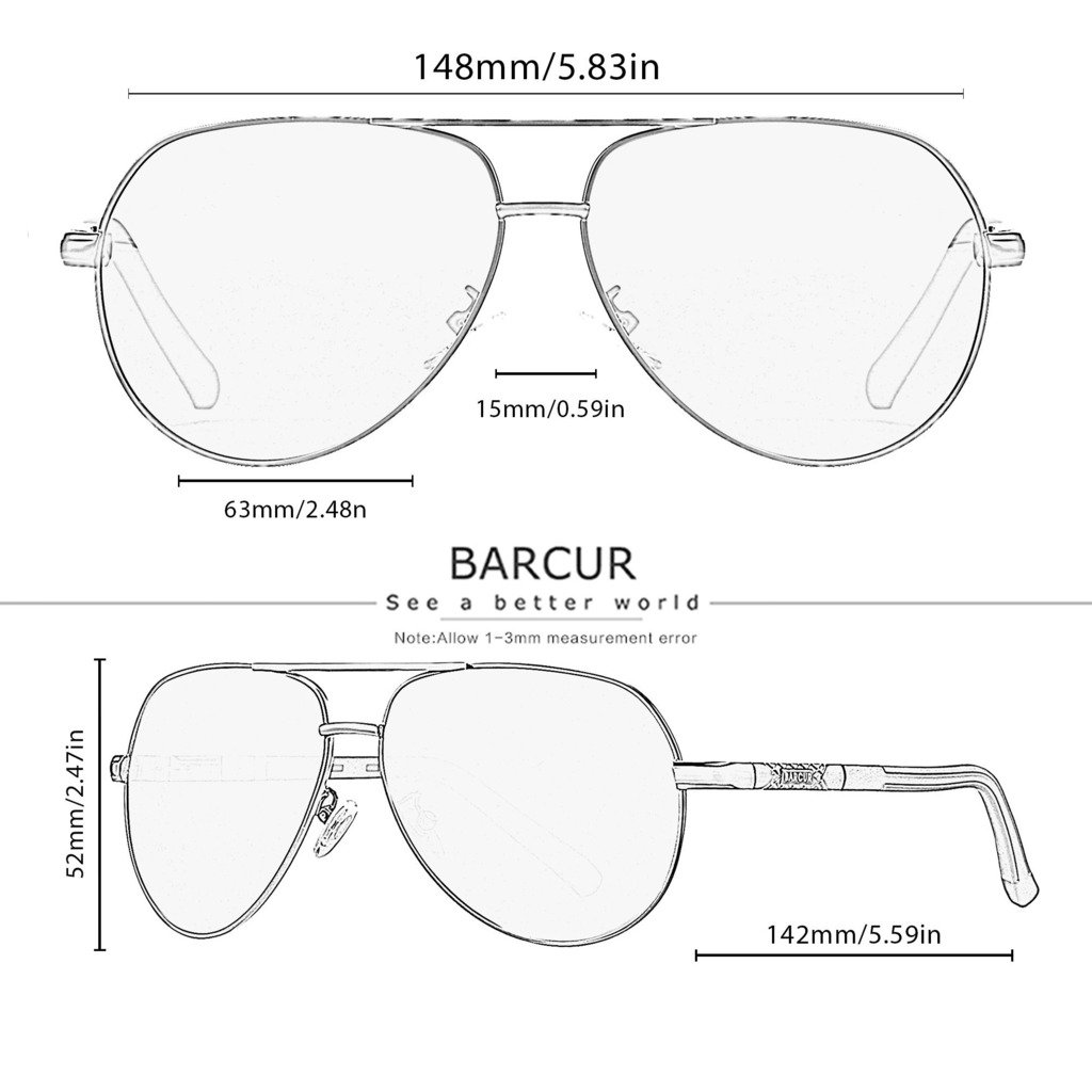 Oculos polarizados Barcur para homens e mulheres, lente gradiente, 8768 Azul 5