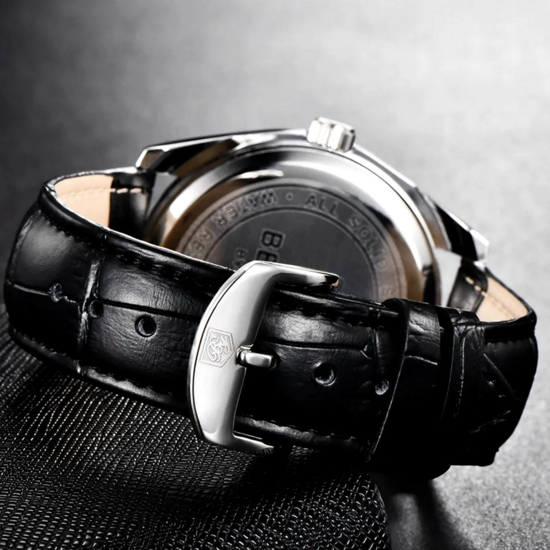 Relogio De Quartzo Masculino Design Classico Esportivo A Prova D Agua Preto 2