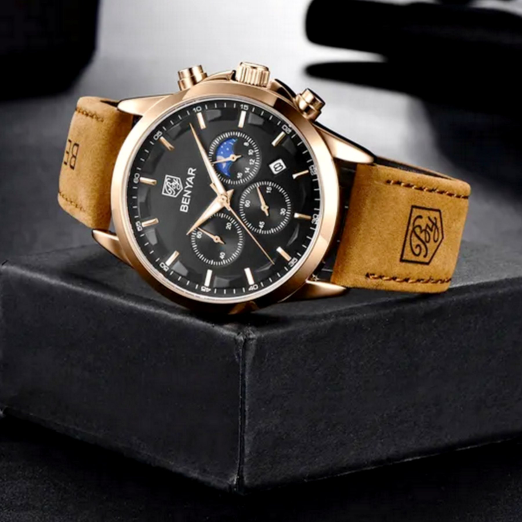 Relogio de Pulso Masculino Movimento de Quartzo Design Esportivo Impermeavel 