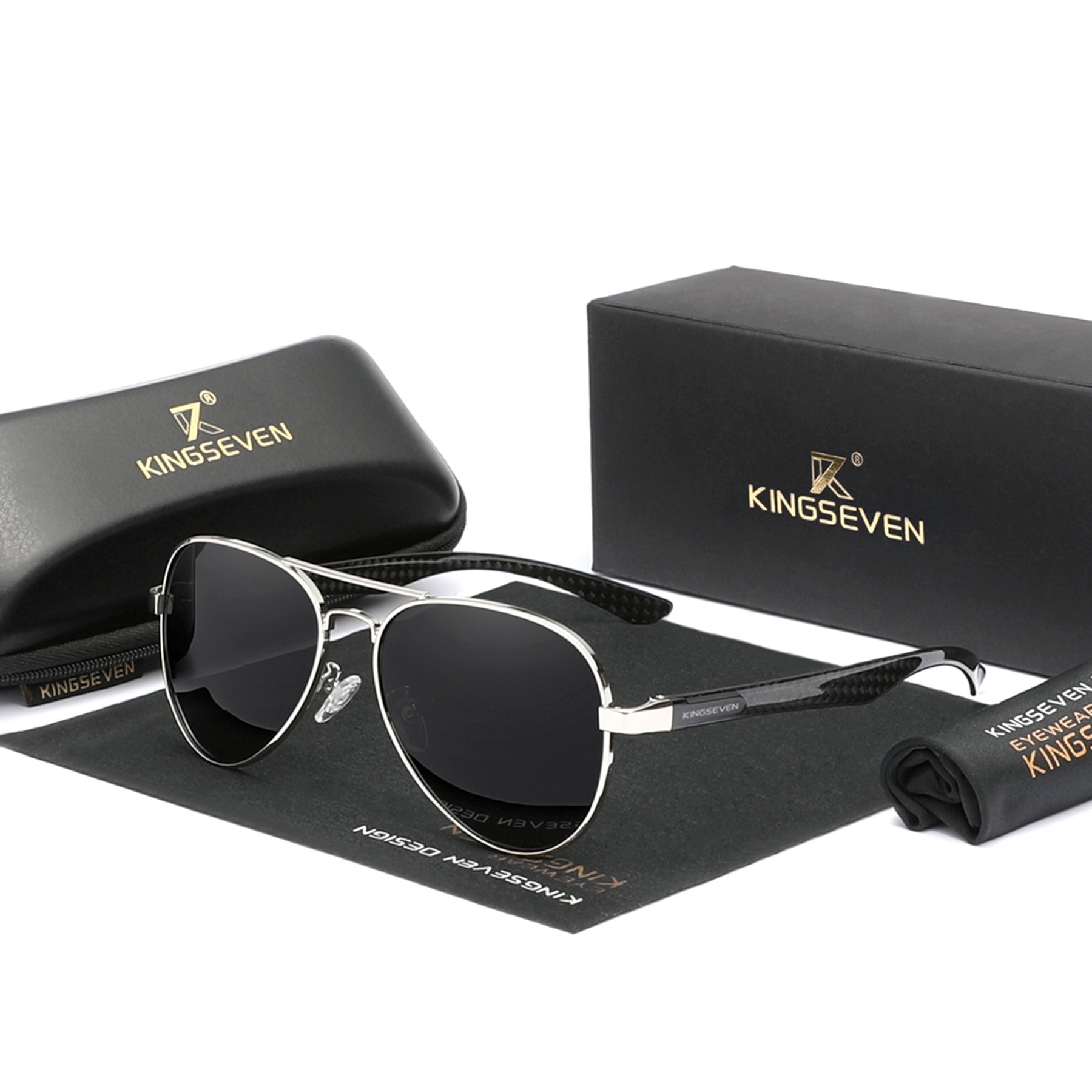 Oculos de Sol para Homem Classico Uv400 Protecao Polarizacao Estilo Piloto Preto 3