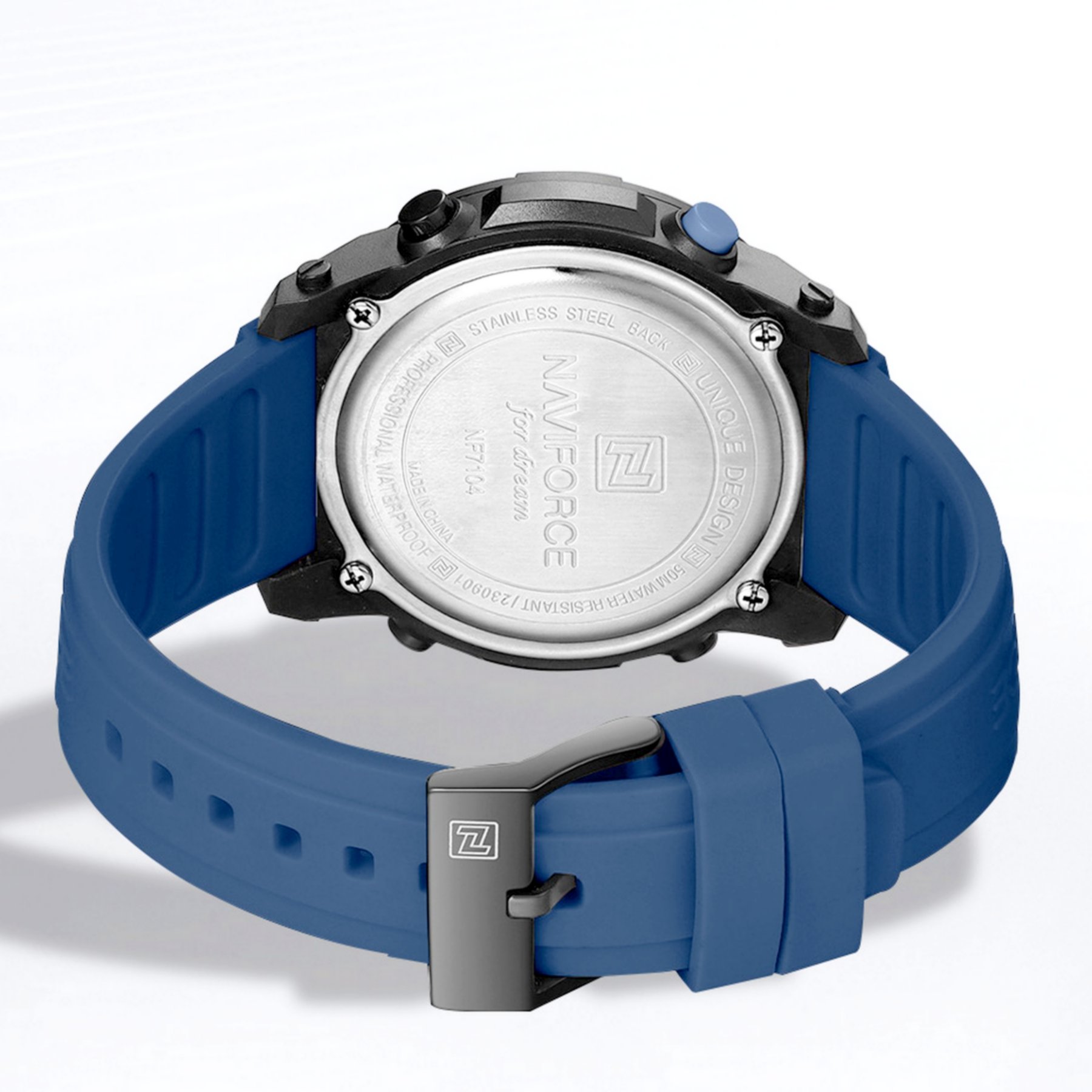 Relogio Esportivo Digital Impermeavel Pulseira de Silicone Casual  Azul 2