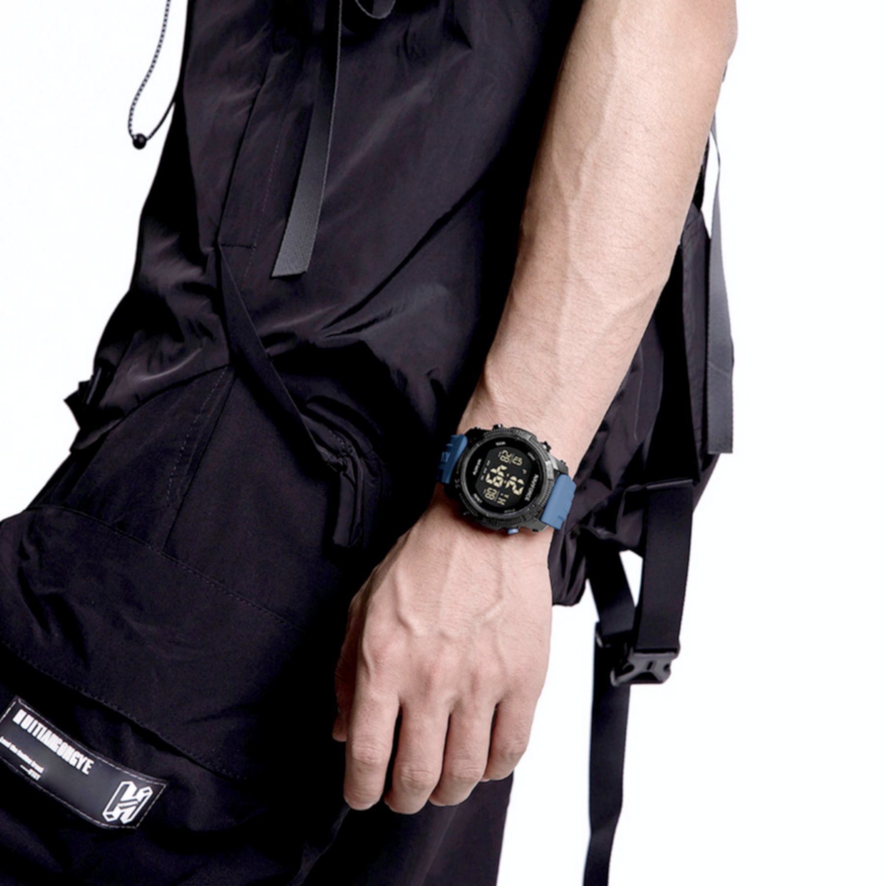 Relogio Esportivo Digital Impermeavel Pulseira de Silicone Casual  Azul 3