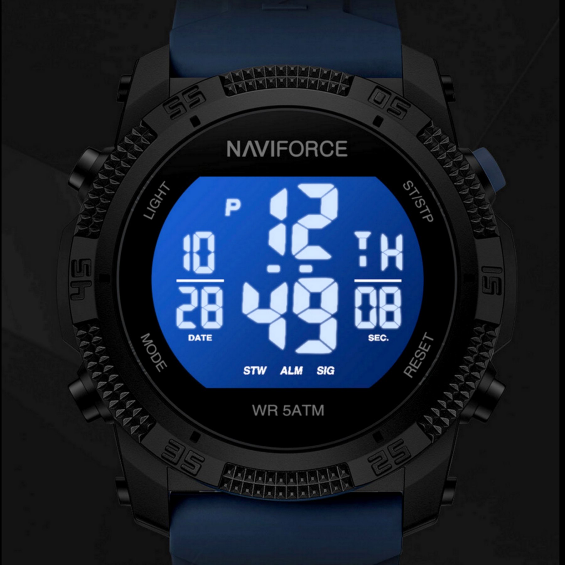 Relogio Esportivo Digital Impermeavel Pulseira de Silicone Casual  Azul 6
