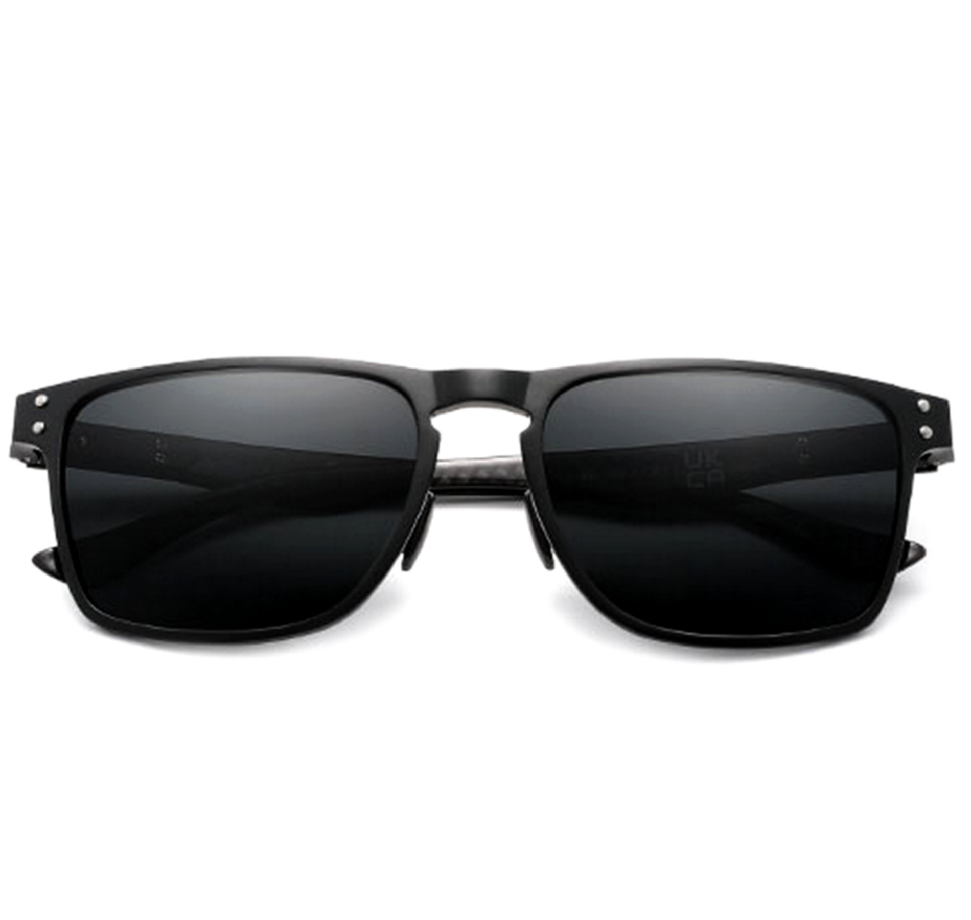 Oculos de Sol Unissex  de Aluminio Polarizado Design Retangular Protecao UV400 Preto 2