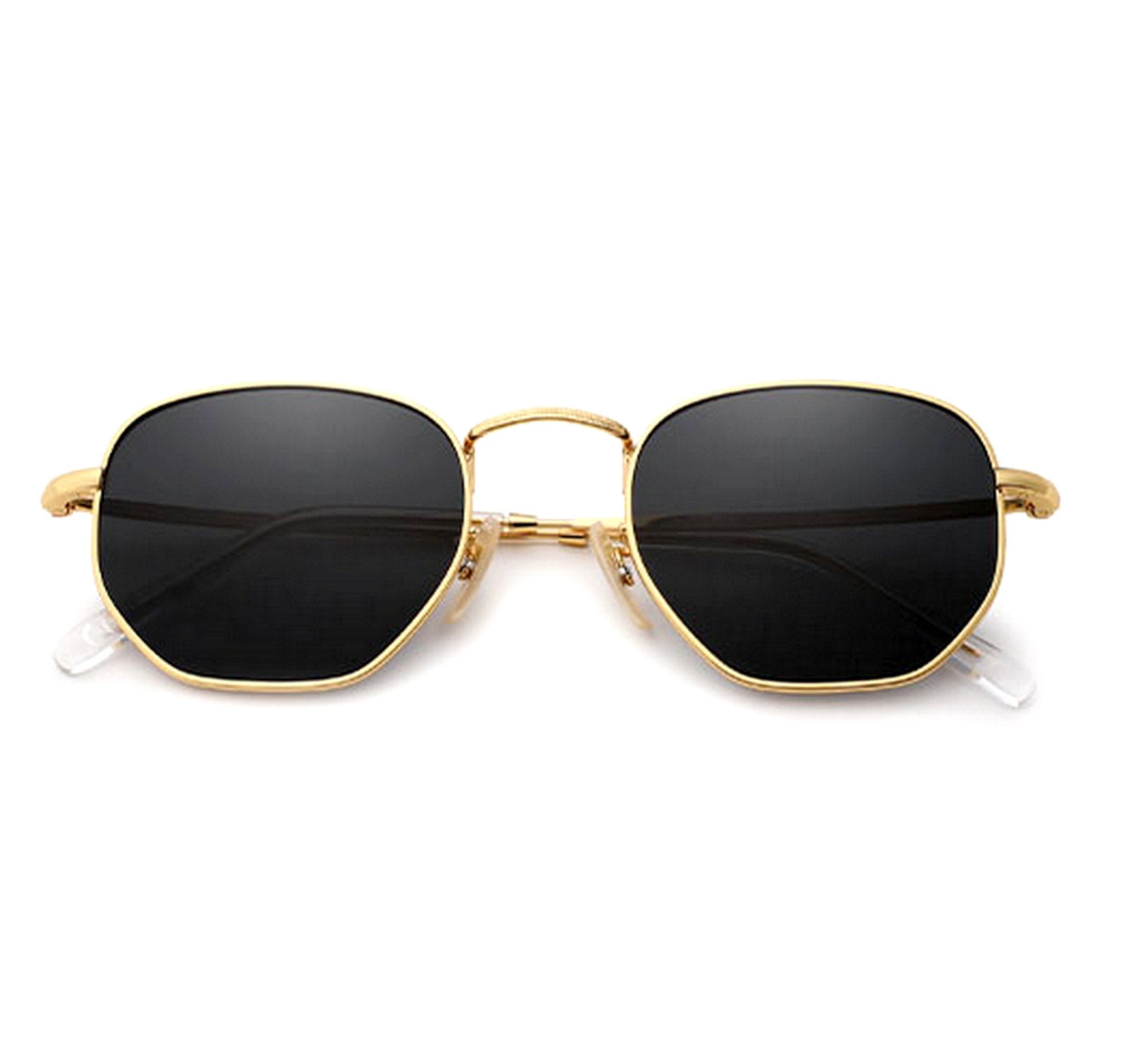 Oculos de Sol Unissex Polarizado Design Retro Protecao Uv400 Dourado 2
