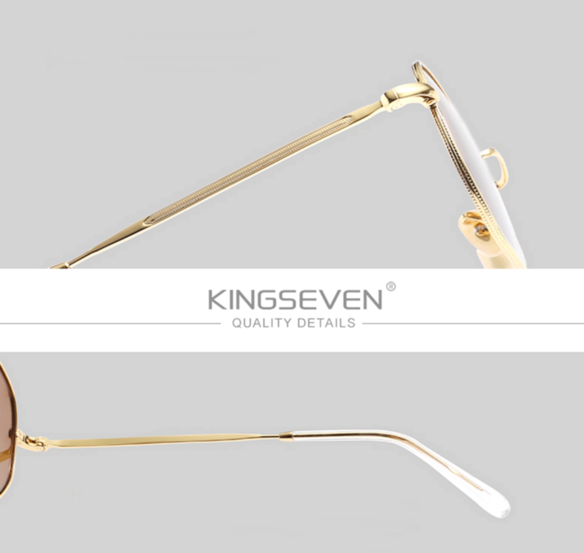 Oculos de Sol Unissex Polarizado Design Retro Protecao Uv400 Dourado 3