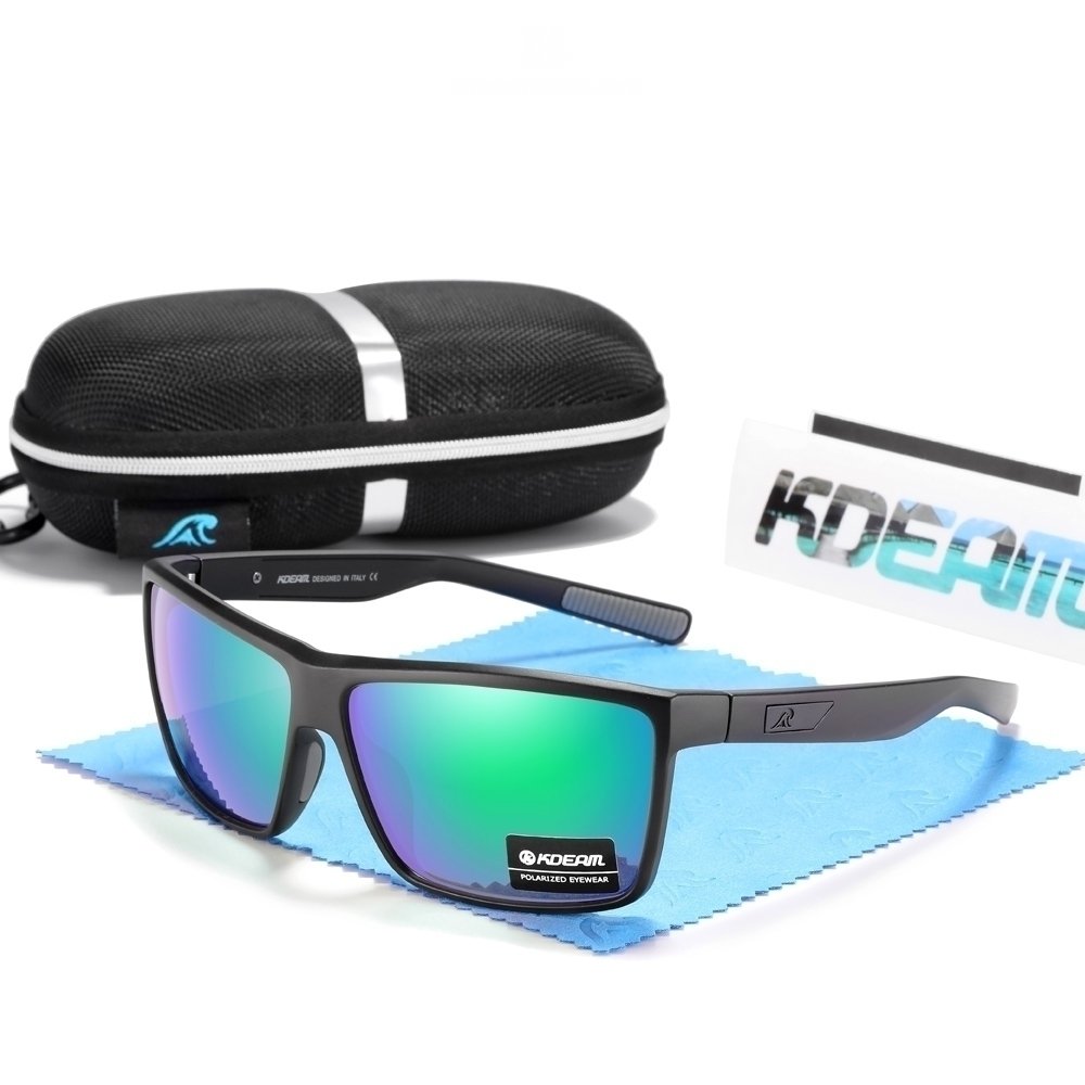 Oculos de sol Kdeam Polarizedos para homens, 100% protecao Uv Verde 1