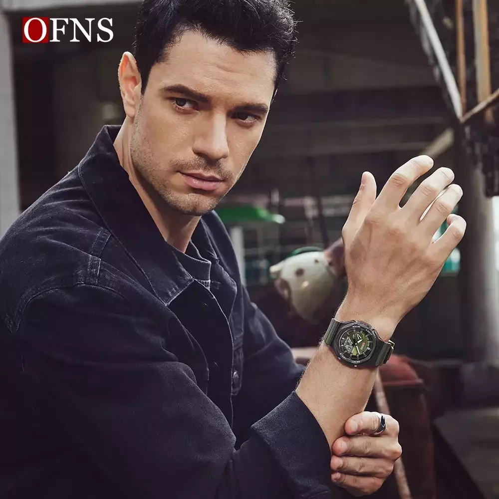 Relogio Militar Estilo ofns para Homem, LED Impermeavel, Cronografo Digital Preto 4