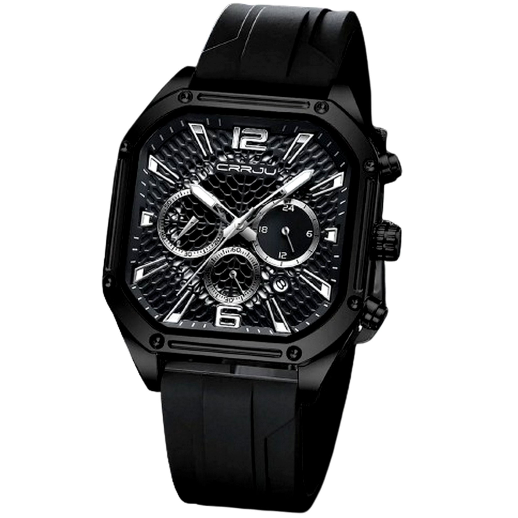  Relogio Esportivo Masculino Quartzo Pulseira de Silicone Impermeavel 3atm  Preto 2