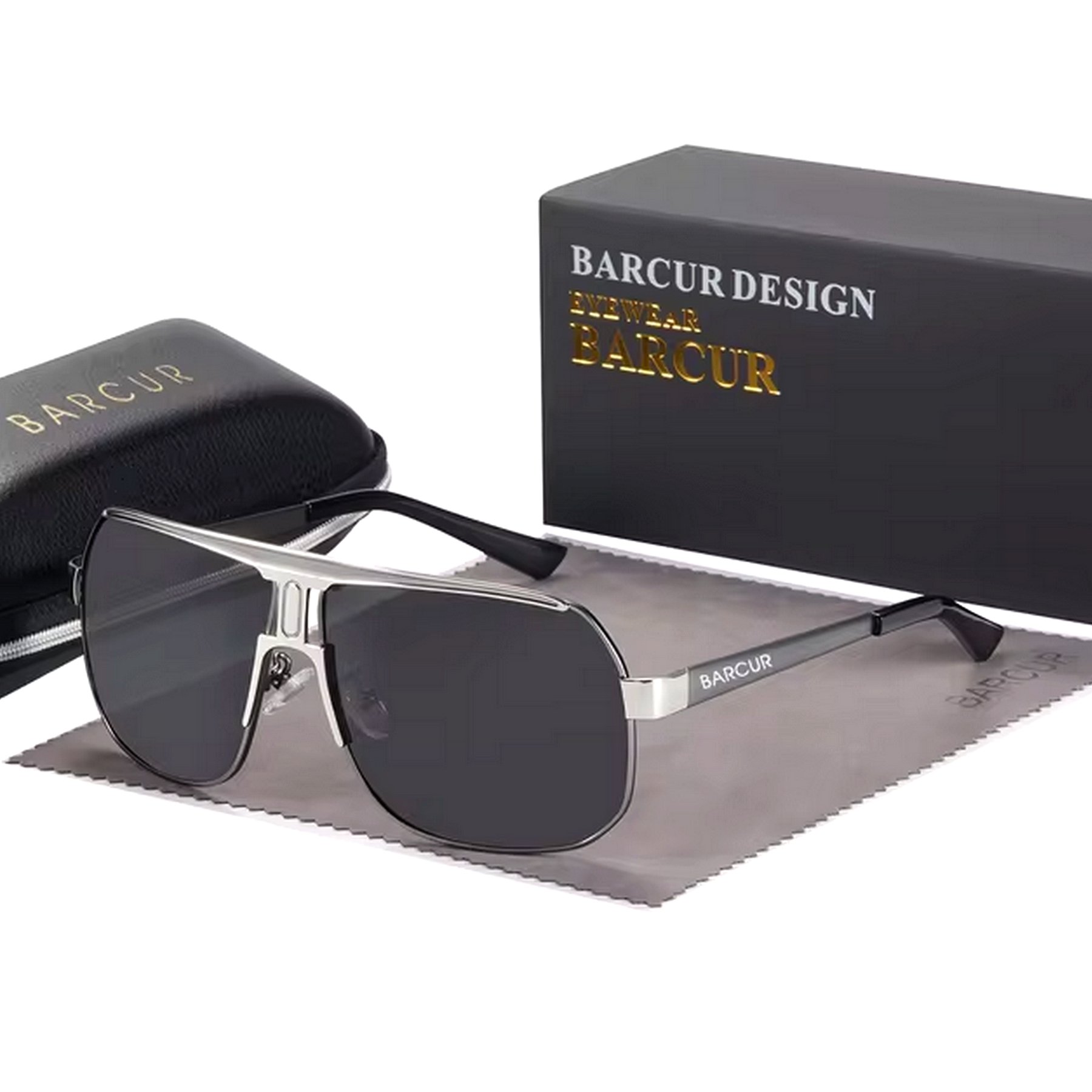 Oculos de Sol Esportivo Masculino Conducao Protecao Lente Polarizada UV400 Cinza Escuro 3