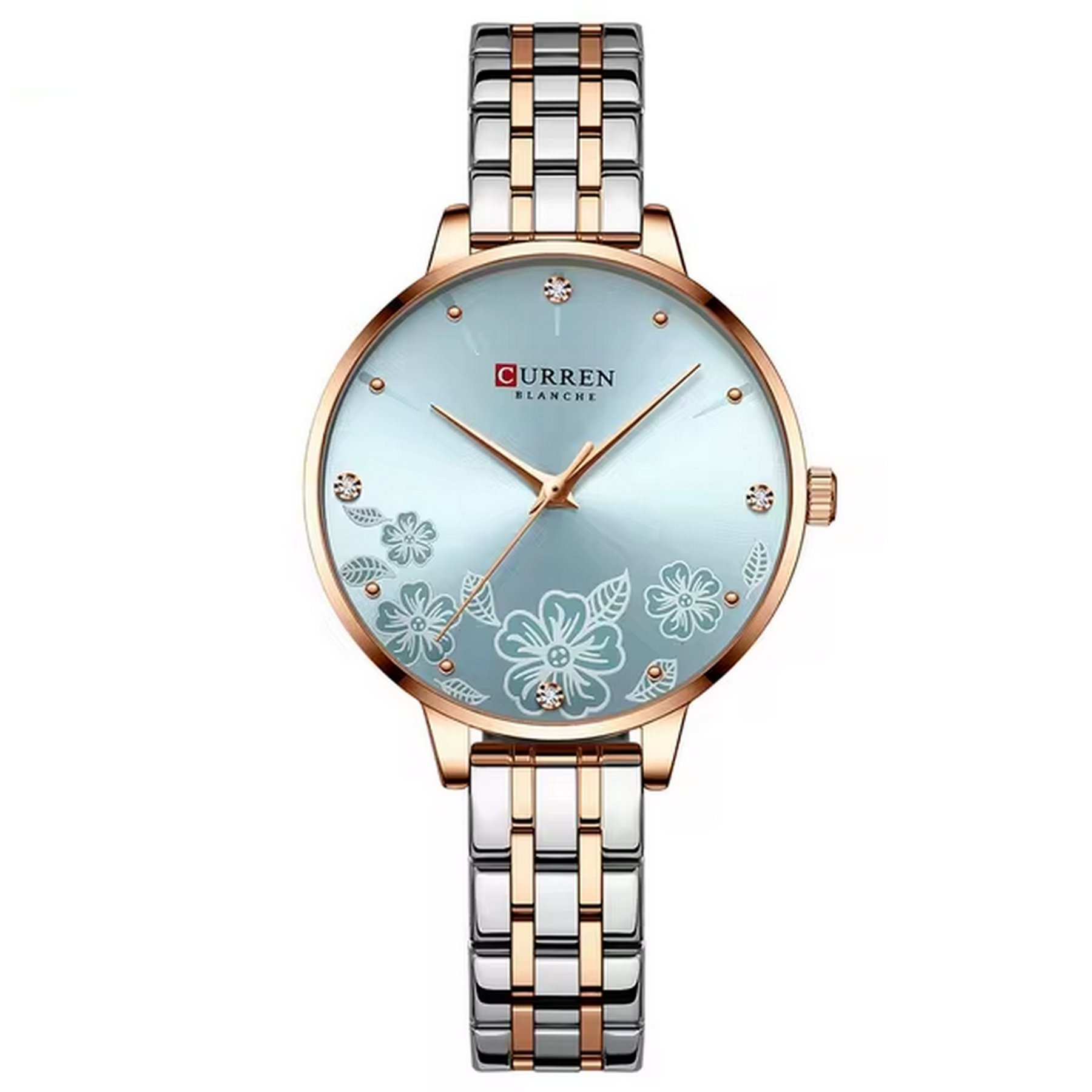 Relogio Feminino em Aco Inoxidavel de Quartzo Ultra Fino Romantico Impermeavel 3atm  Azul 1