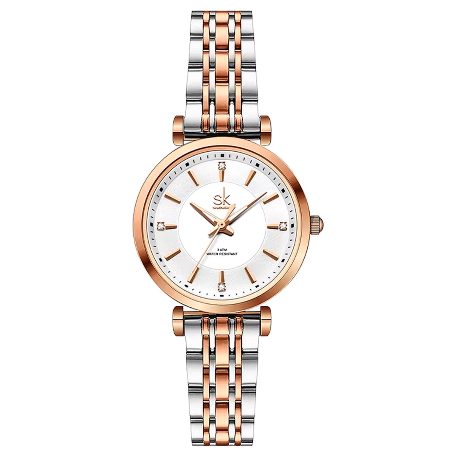 Relogio de Pulso Feminino Casual Ultra Fino em Aco Inoxidavel Impermeavel 3atm  Rose Gold 1