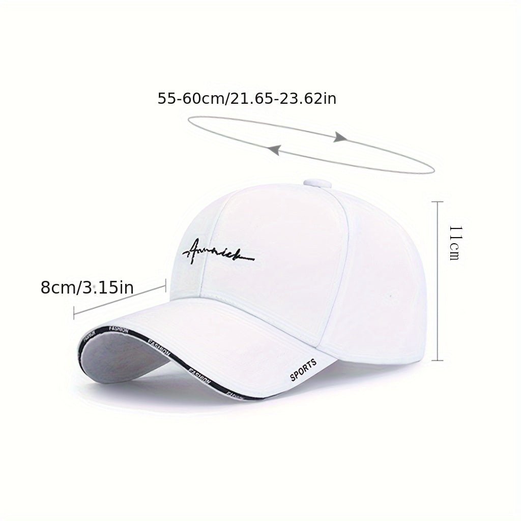 Bone de Beisebol para Primavera e Outono - Elegante e Estiloso, Feito de Mistura de Nylon Branco 2