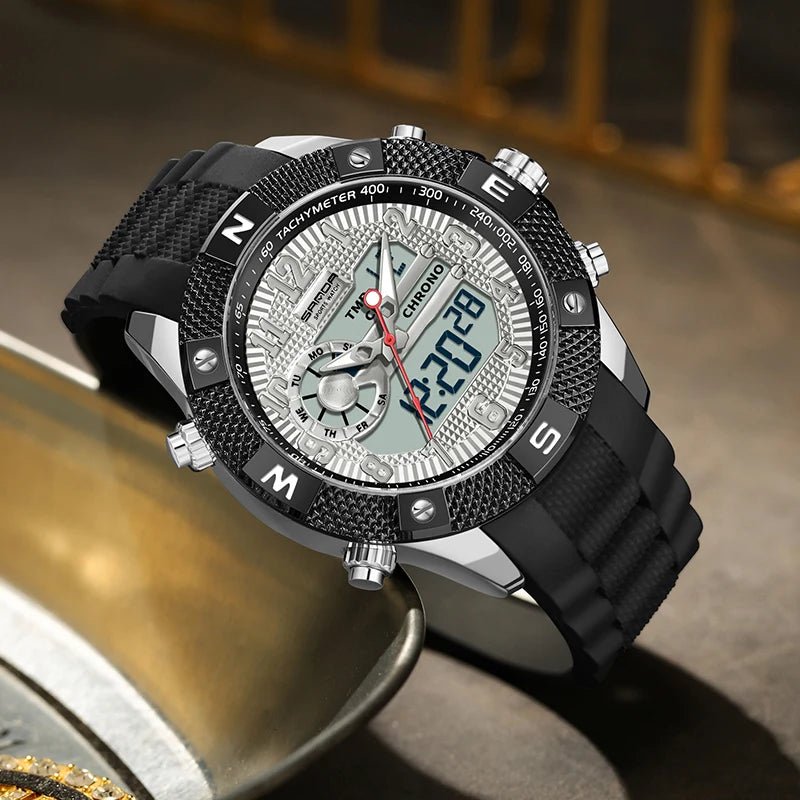 Relogio, militar, esportes, impermeavel, led, digital, aco inoxidavel Silver 3