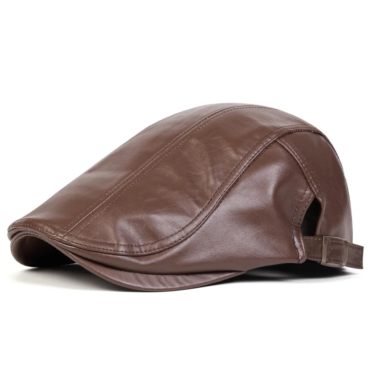 Boina de jornaleiro retro de couro masculino, chapeus de pintores britanicos