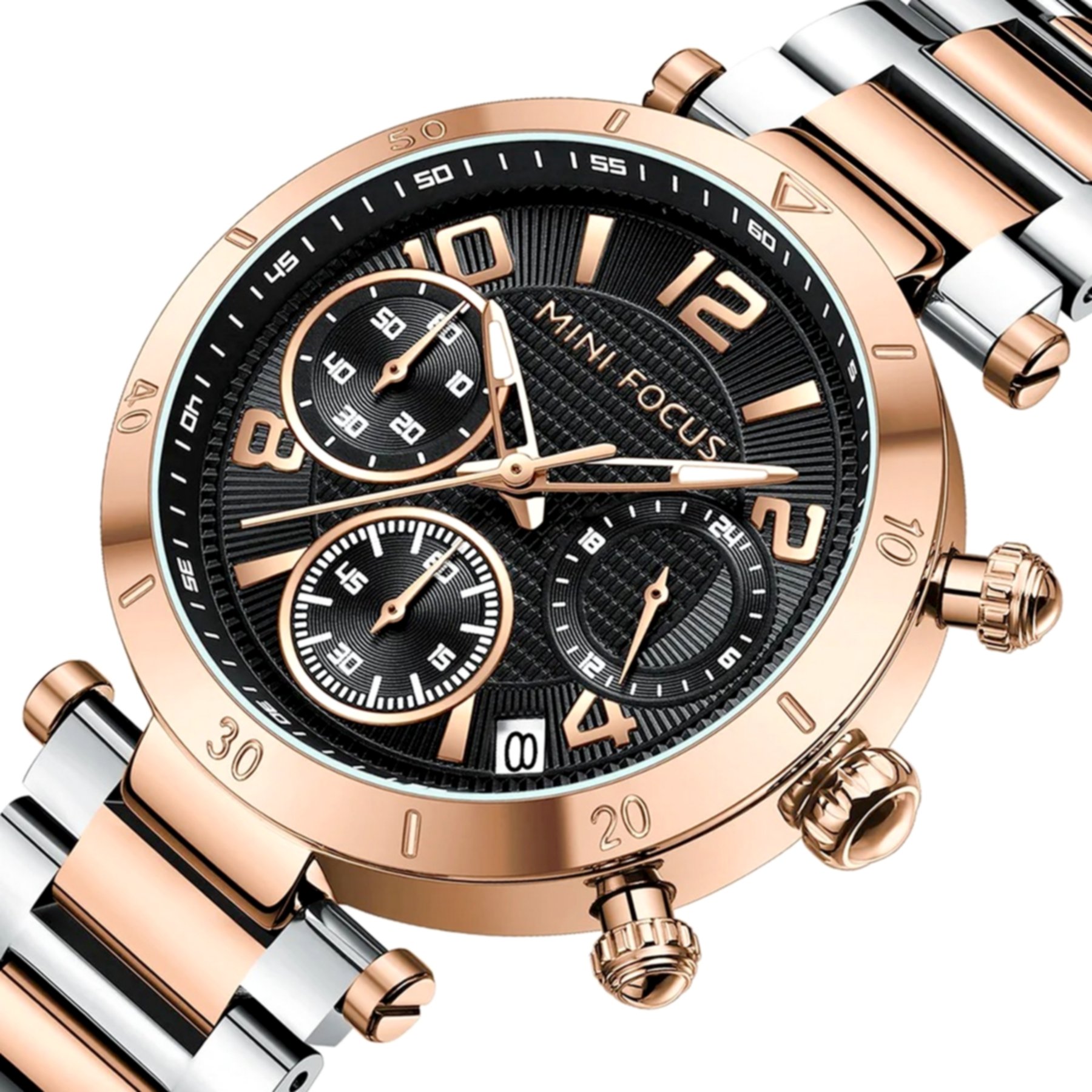 Relogio de Quartzo Feminino Minimalista com Strass Movimento de Quartzo Prata/Rosa 2