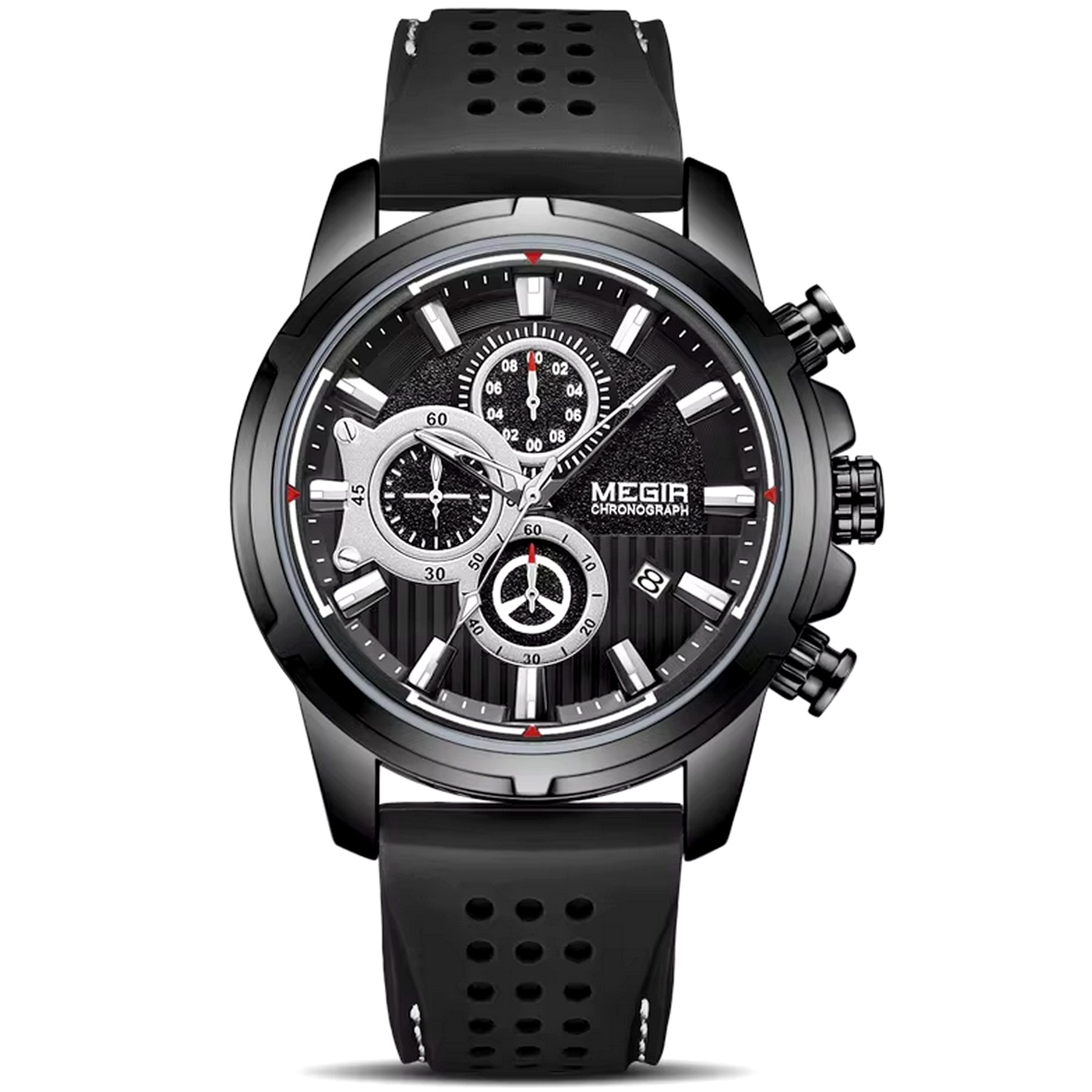 Relogio Masculino Esportivo De Quartzo Design Casual A Prova D Agua Preto 1