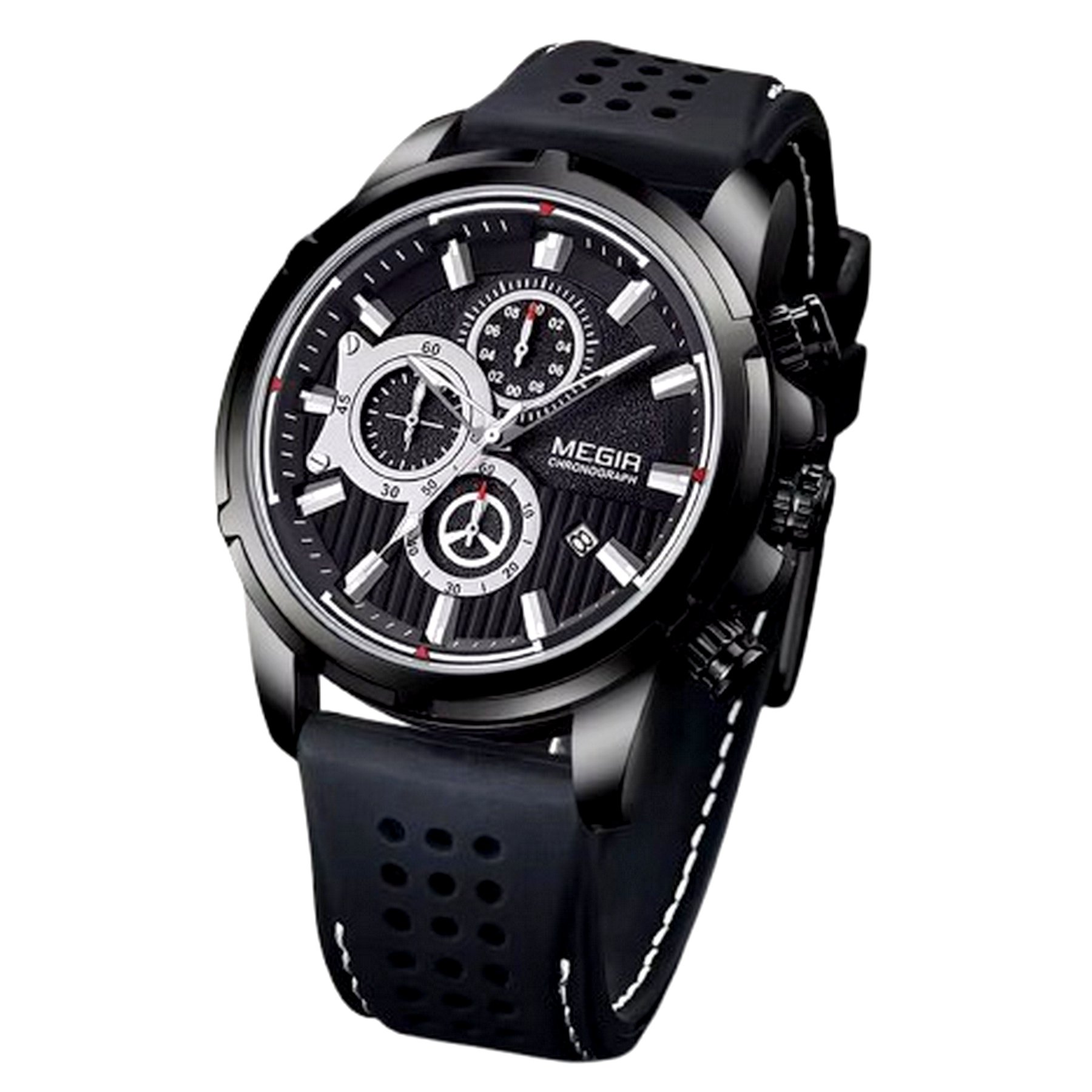 Relogio Masculino Esportivo De Quartzo Design Casual A Prova D Agua Preto 2