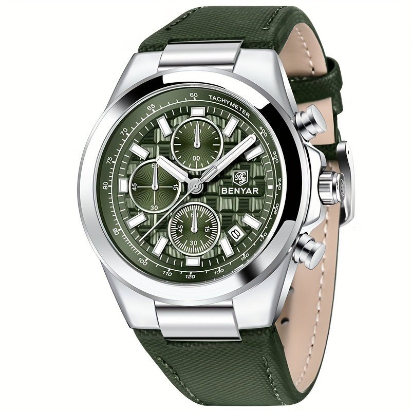 Relogio com Cronografo - A Prova dAgua, Movimento de Quartzo Esportivo Verde 1