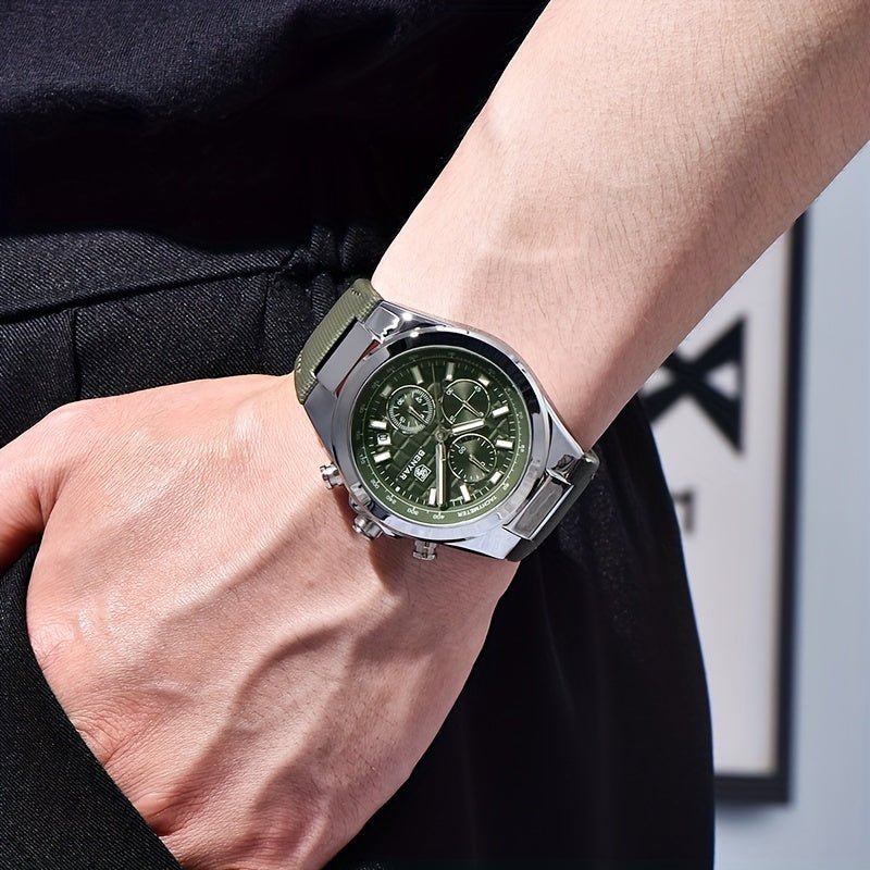 Relogio com Cronografo - A Prova dAgua, Movimento de Quartzo Esportivo Verde 2