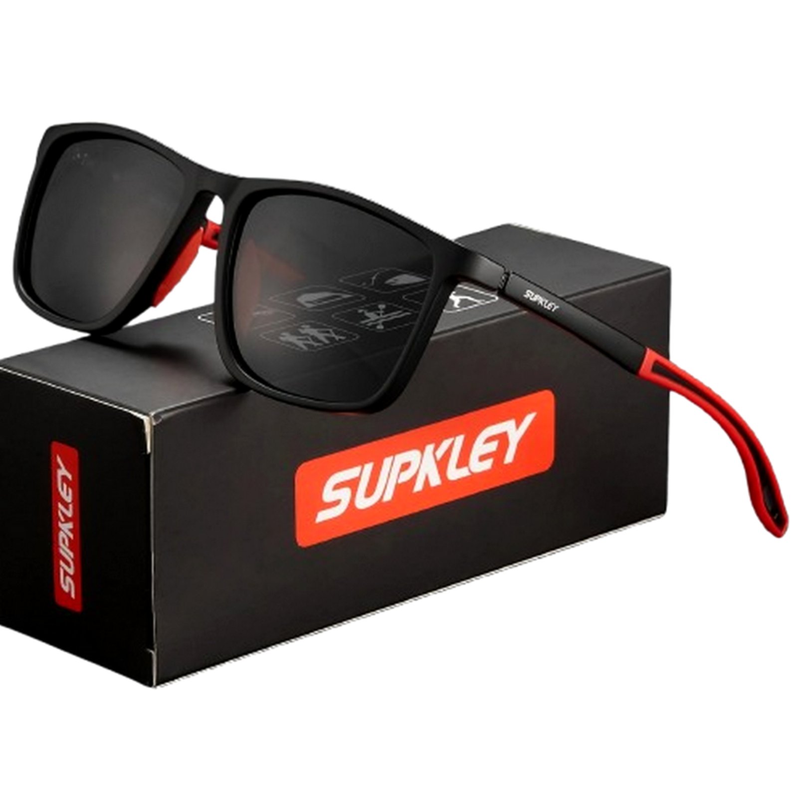 Oculos Esportivos para Homens e Mulheres Confortaveis e Leves Polarizados Protecao UV400 Vermelho 4