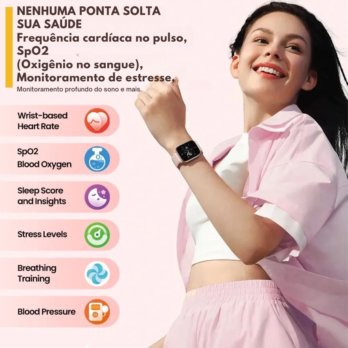 Relogio Inteligente, Ultra Grande, 2.03 Tela HD, Monitor de Saude Preto 2