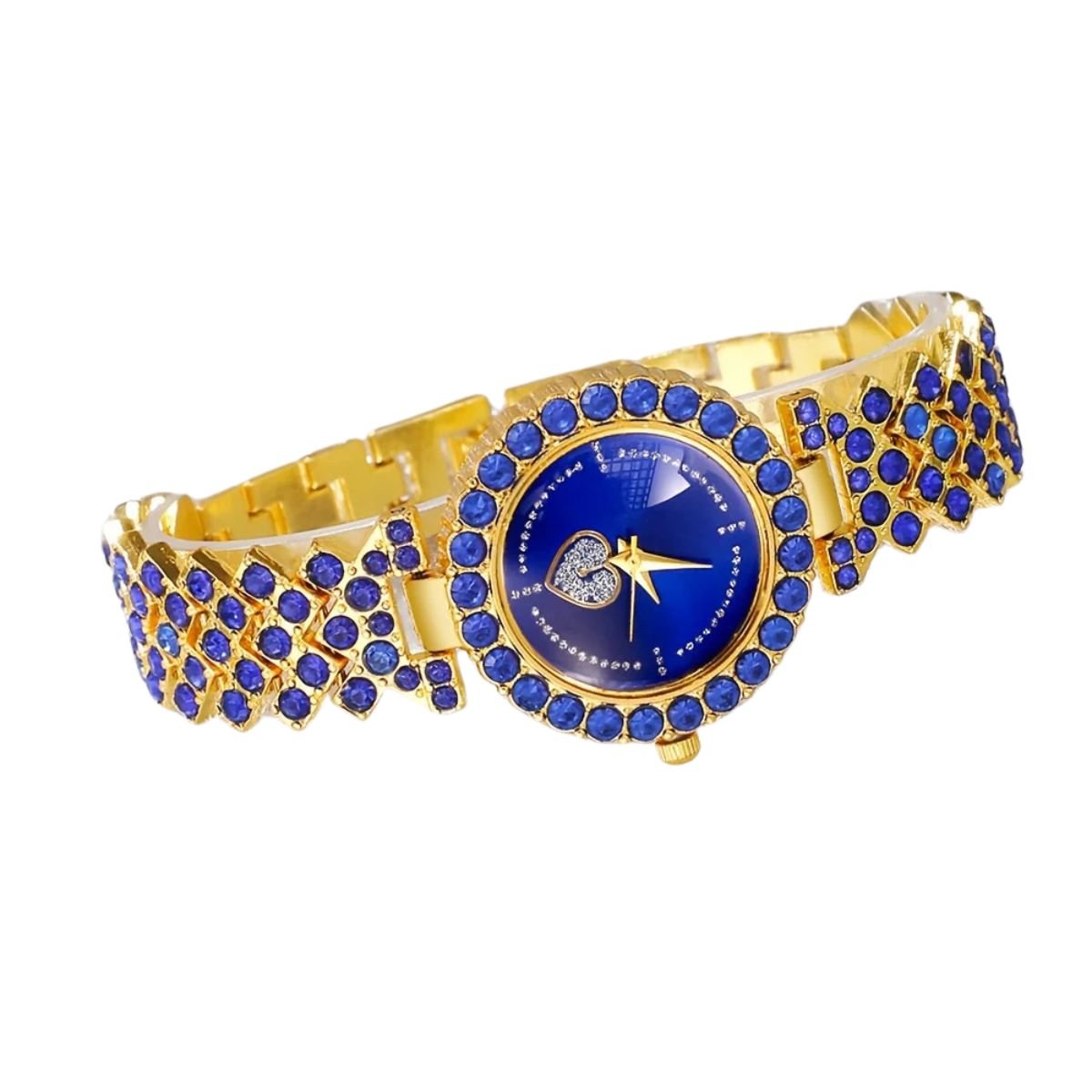 Conjunto de 6 pecas de relogio de moda com pedras Azul 5