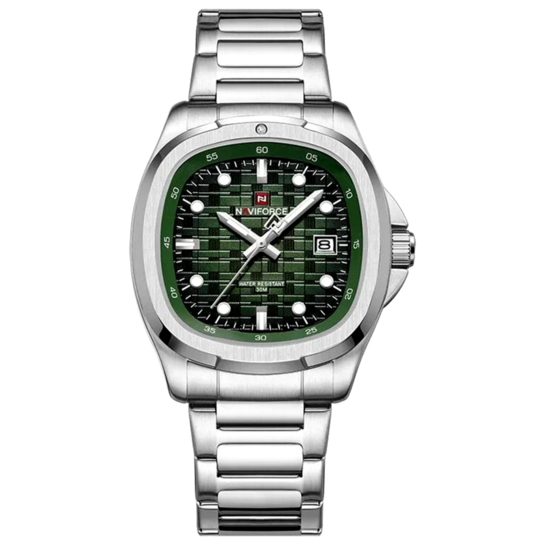 Relogio pulseira de aco inoxidavel  luminoso A prova Dagua