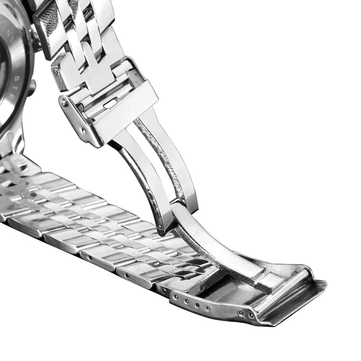 Relogio esportivo militar masculino, automatico, mecanico Prata 2