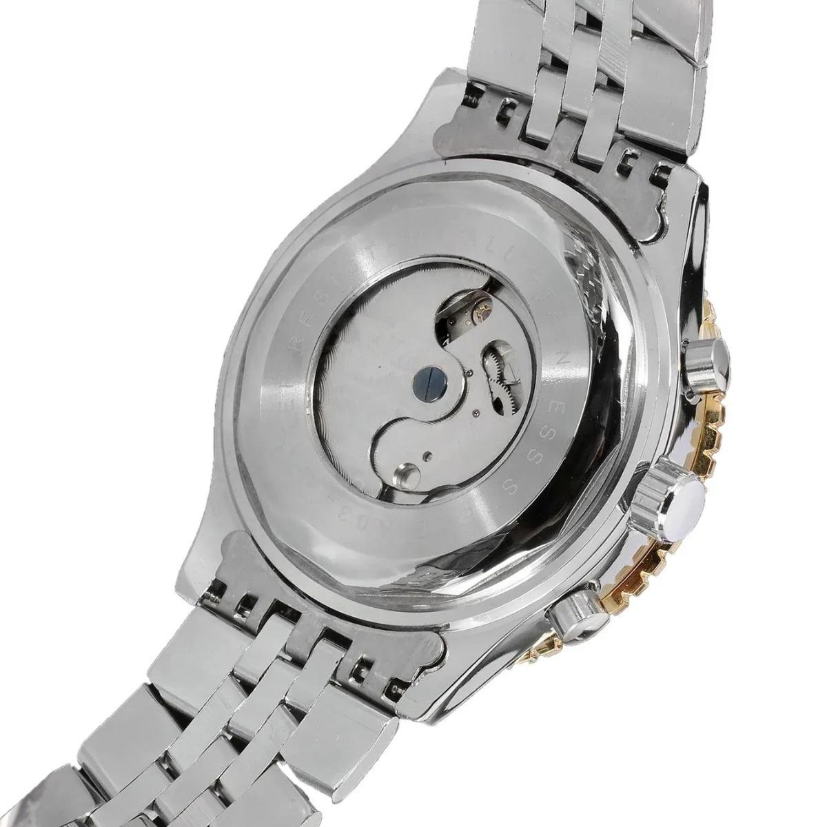 Relogio esportivo militar masculino, automatico, mecanico Prata 3